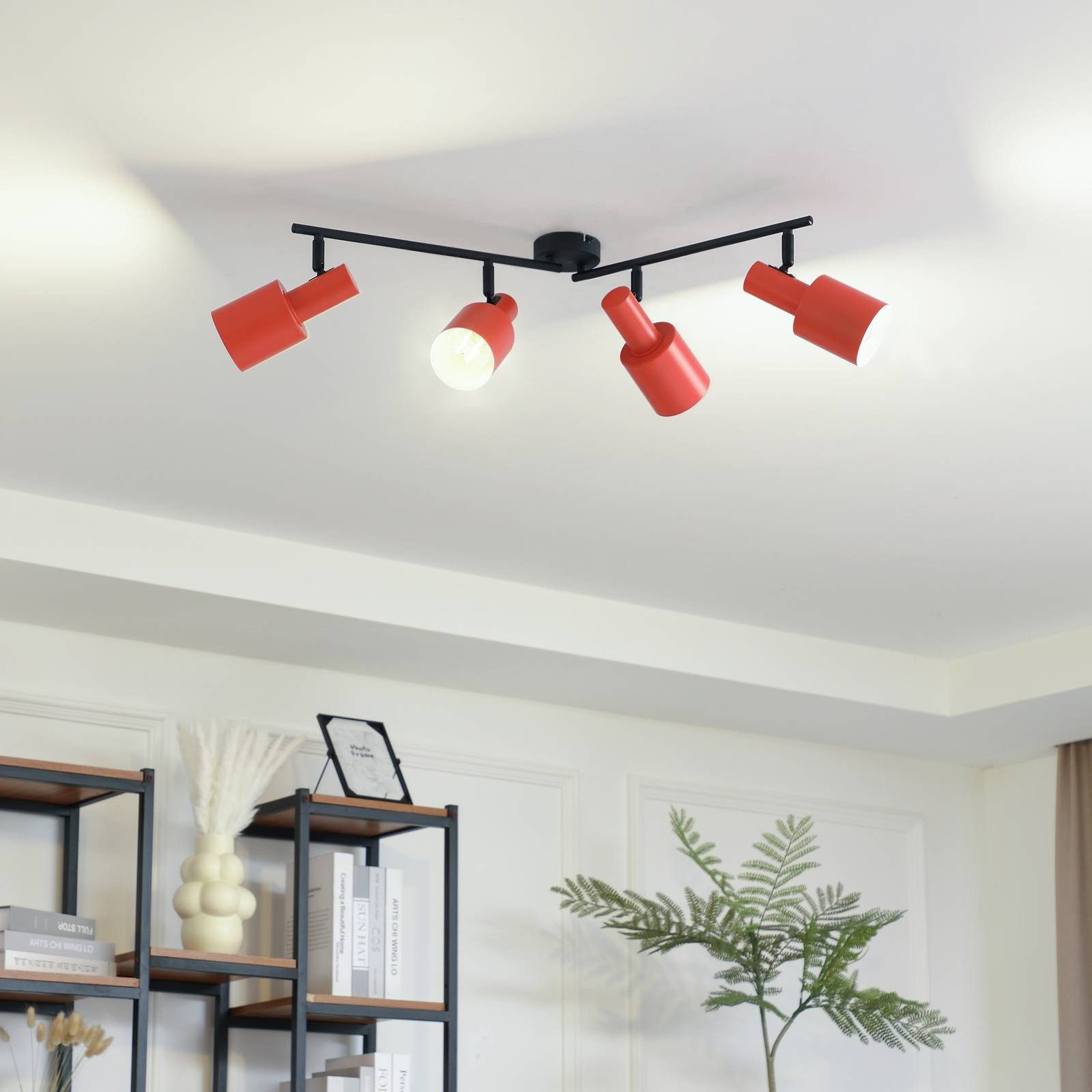 Lindby Deckenstrahler Ovelia, Metall, Gelb IP20, 4 x 15 W LED