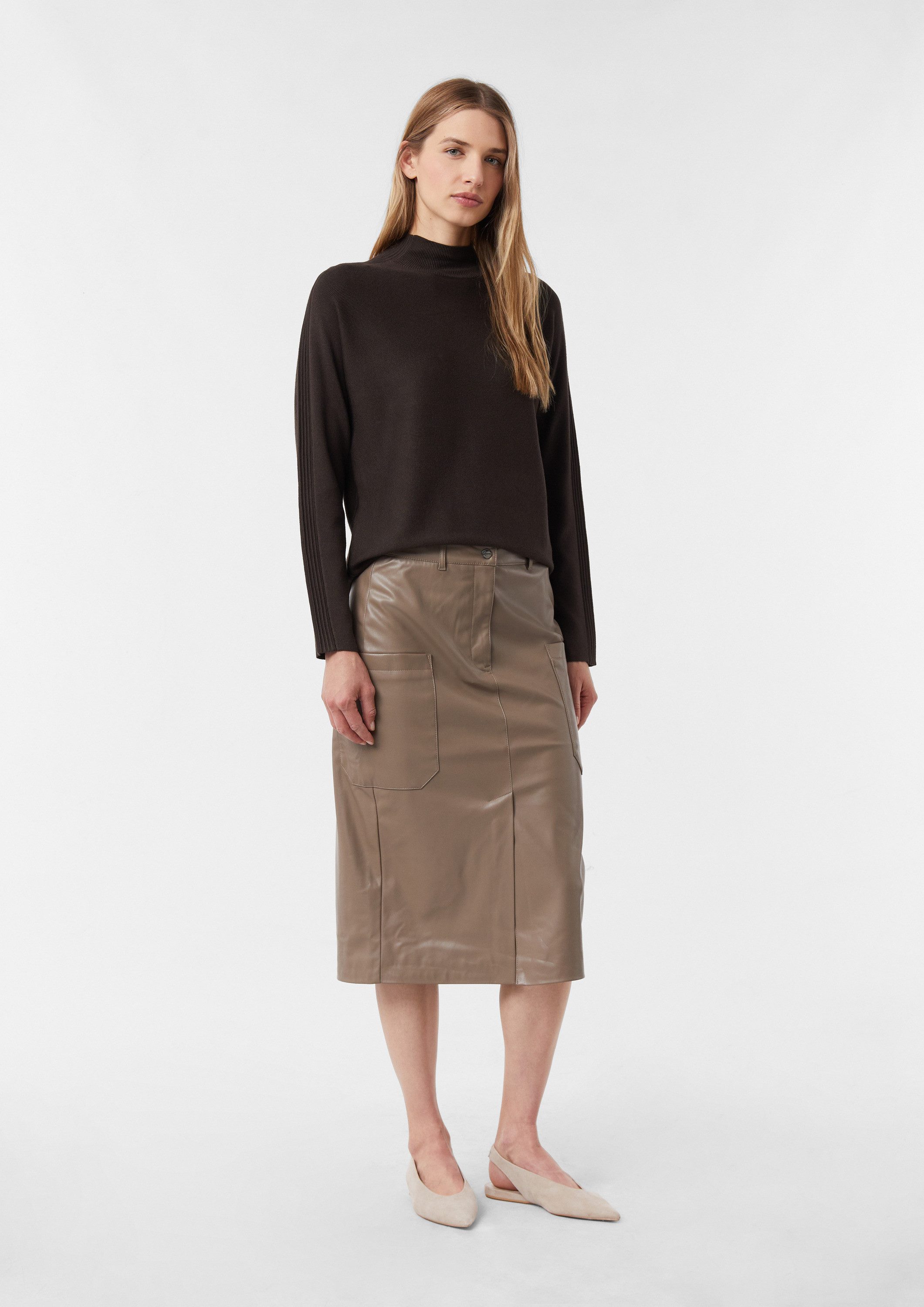 comma Midirock Rock Midirock in Leder-Optik mit aufgesetzten Taschen günstig online kaufen