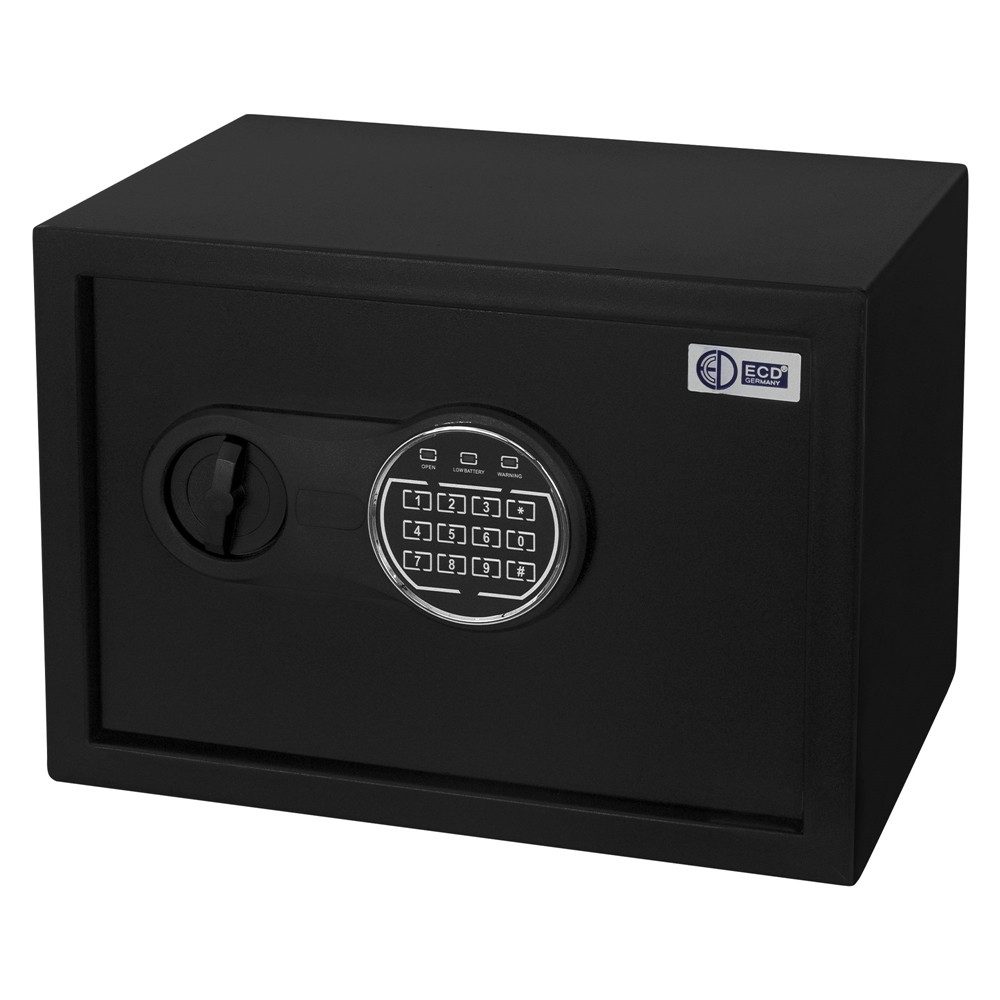 Tresor Elektronischer Safe, Wandtresor mit PIN-Code, Schlüssel & Sensorlicht