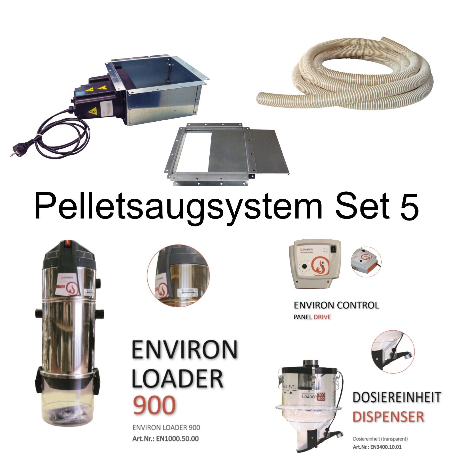 ganz24 Reparatur-Set Environ Pelletsaugsystem Set 5 – Entnahme per motorisierter Düse, Einfache Installation
