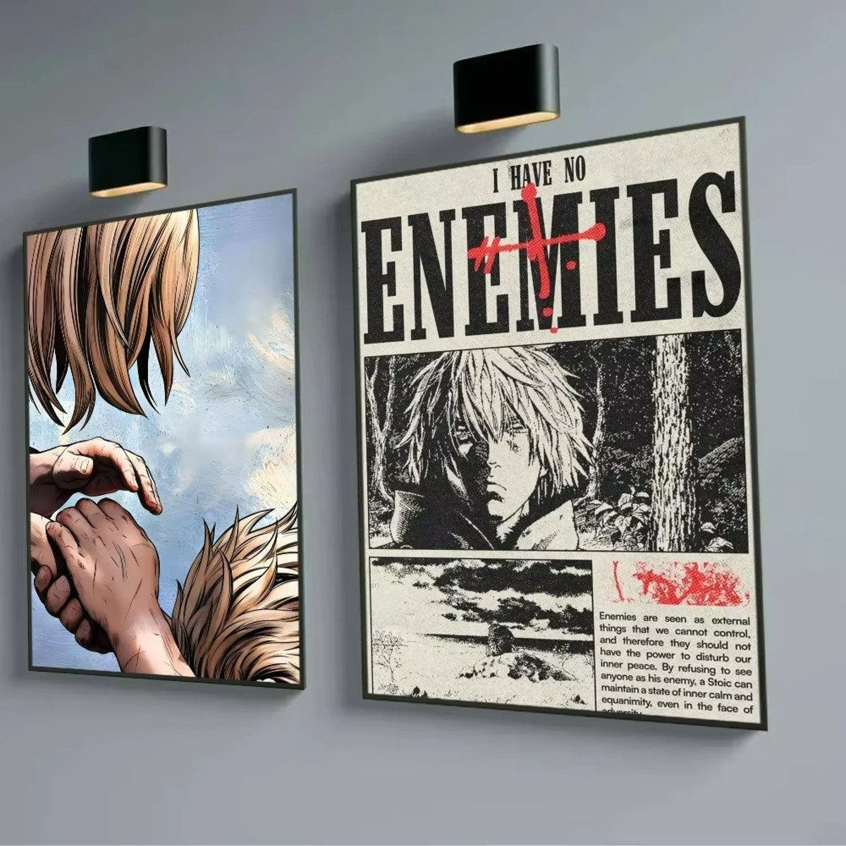 TPFLiving Kunstdruck (OHNE RAHMEN) Poster - Leinwand - Wandbild, Moderne Comic-Vinland-Saga-Anime-Thorfin-Retro-Leinwand (Leinwandbild XXL), Farben: Schwarz, Weiß, Rot, Gelb, Grün, Blau -Größe: 30x40cm
