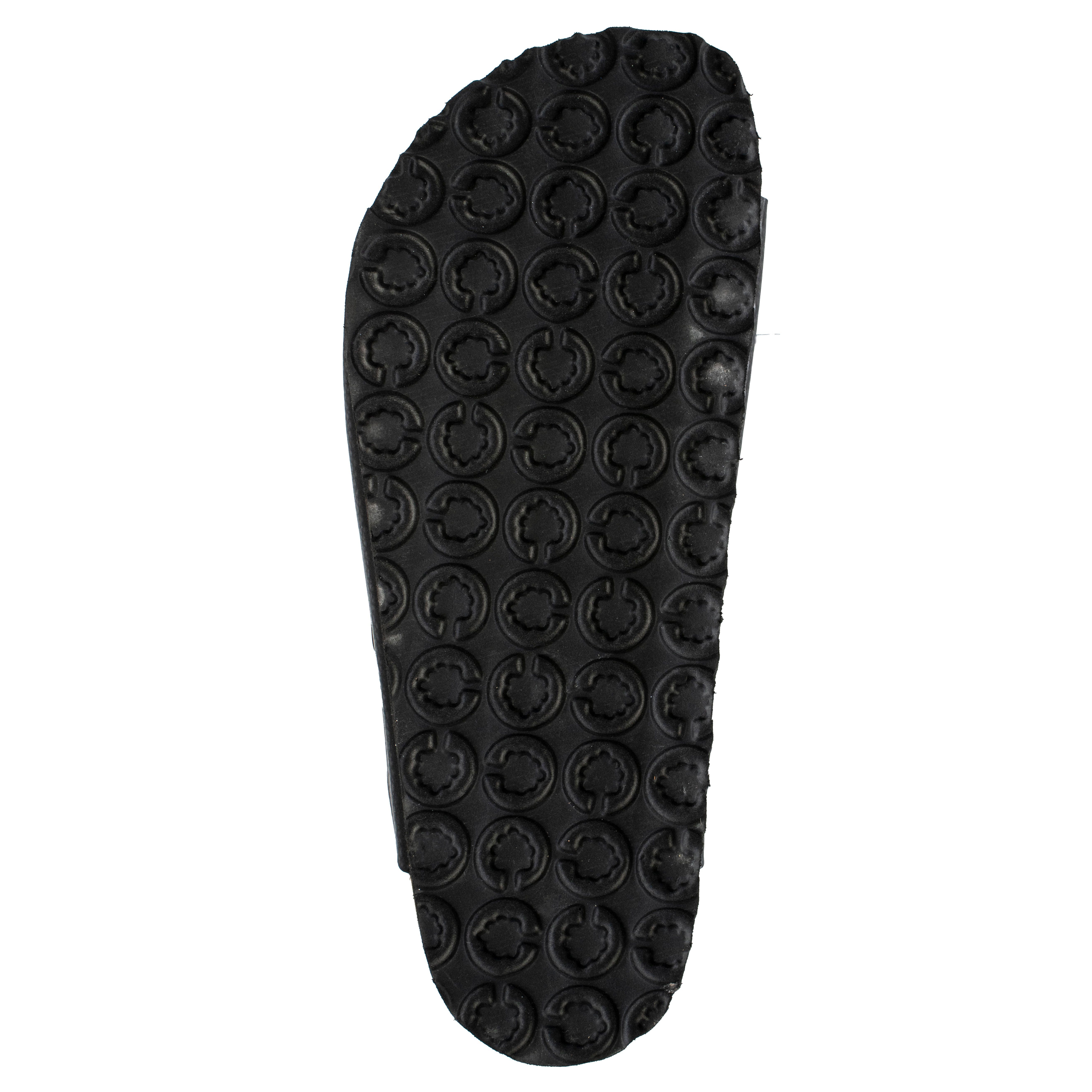 Fischer-Markenschuh Tobi Pantolette aus Vegano (Lederimitat), Lederfußbett, 2 Schnallen