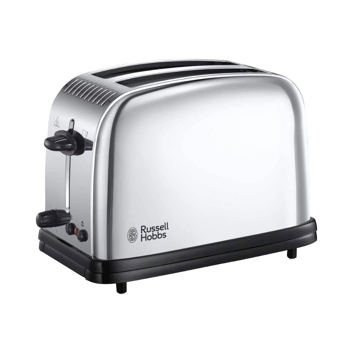 RUSSELL HOBBS Toaster RUSSELL HOBBS Toaster Victory 23311-56 Edelstahl, 2 kurze Schlitze, für 2 Scheiben, extra breite Toastschlitze, Retro Design