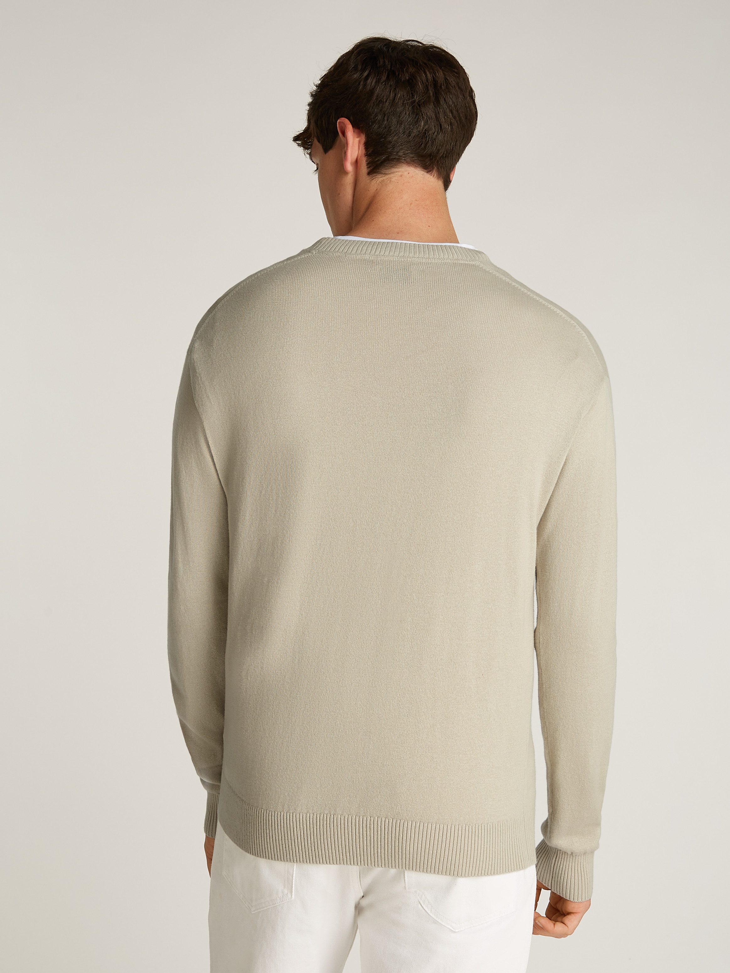 Calvin Klein Jeans Rundhalspullover CK INTARSIA MIX STITCH SWEATER mit Logo günstig online kaufen