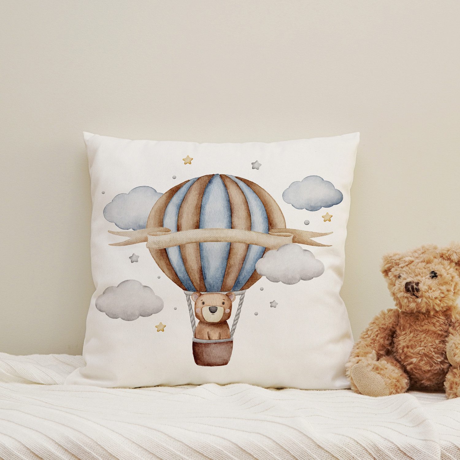 queence Декоративные подушки Heißluftballon, Подушкиhülle mit HD Premium Druck, geruchsneutral, 40x40cm