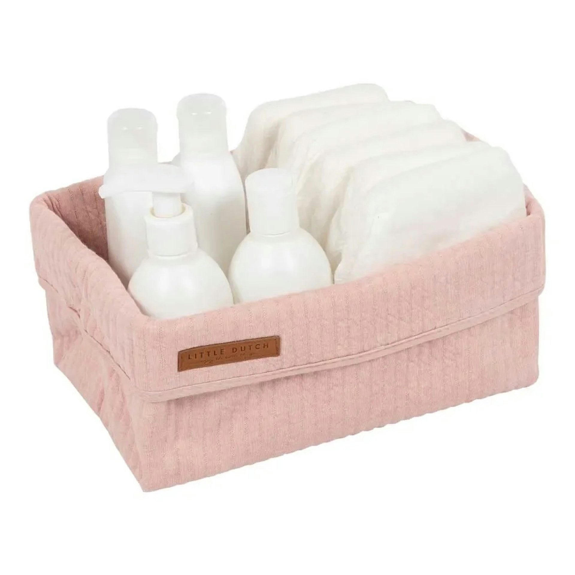 LITTLE DUTCH Aufbewahrungskorb Körbchen groß uni rosa "Pure Pink"