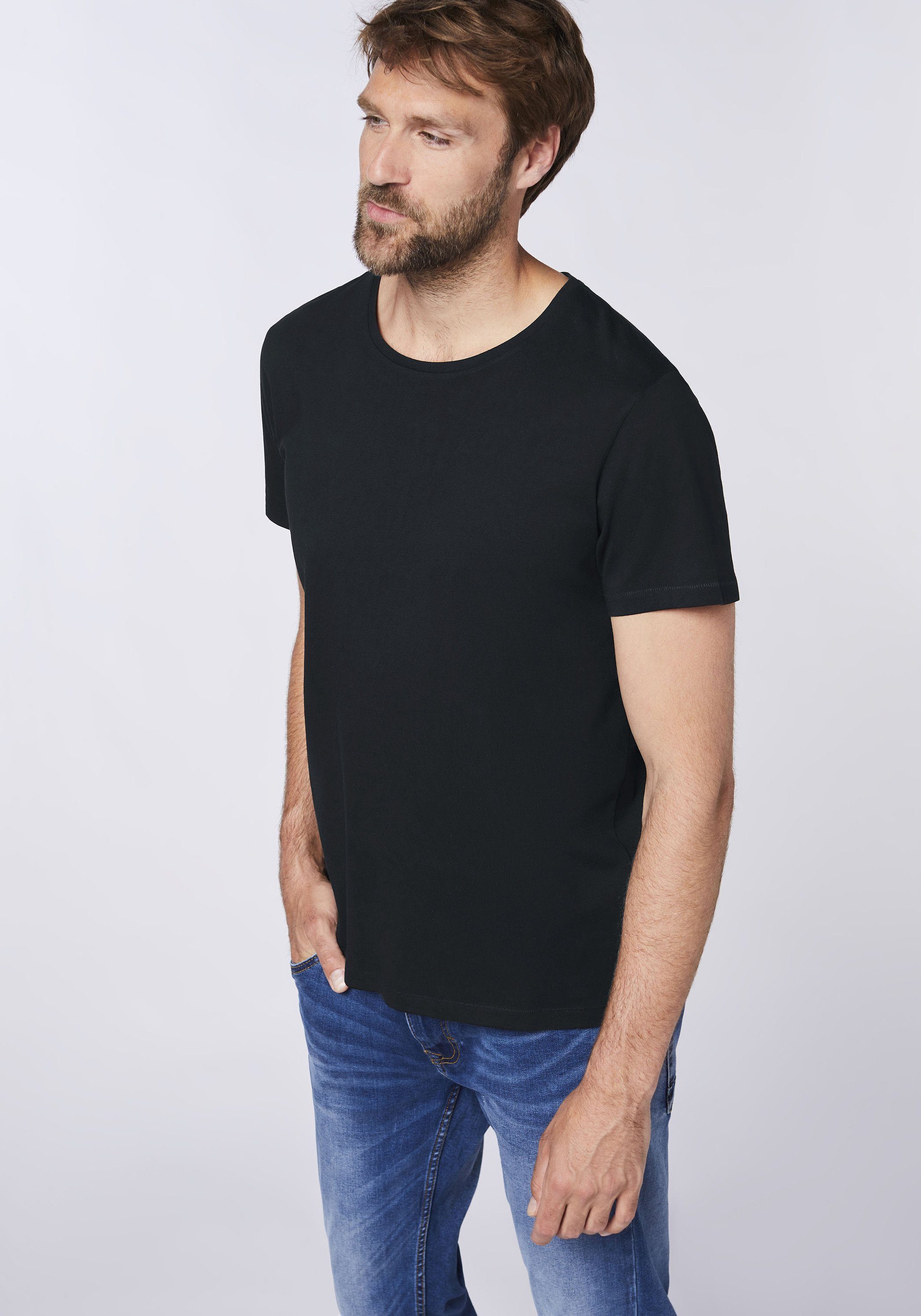 Detto Fatto T-Shirt mit Rundhalsausschnitt Black 90