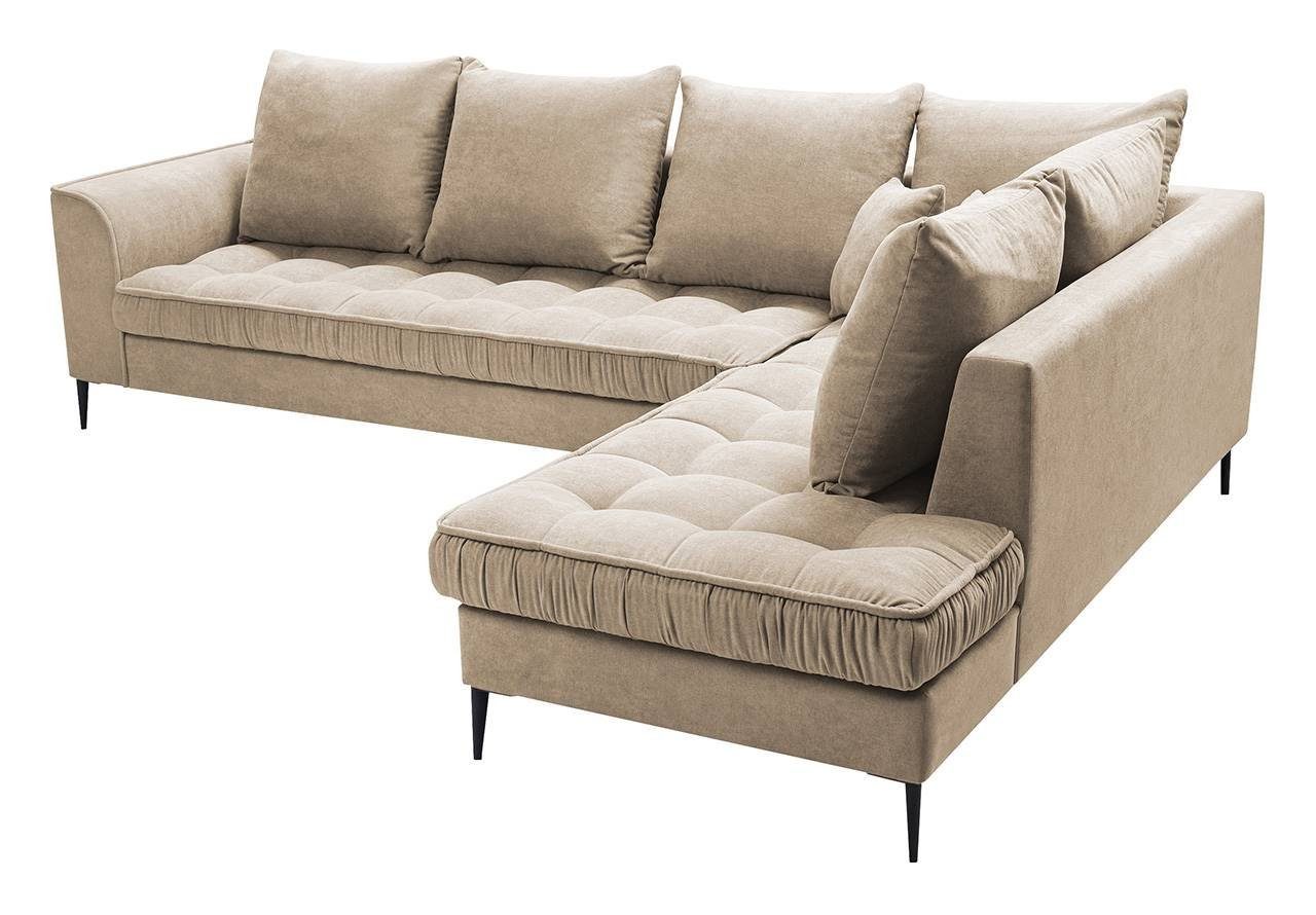 MKS MÖBEL Ecksofa VENA, Gemütlich Beige Soro Wohnlandschaft L-Form - Schlafsofa - Couch