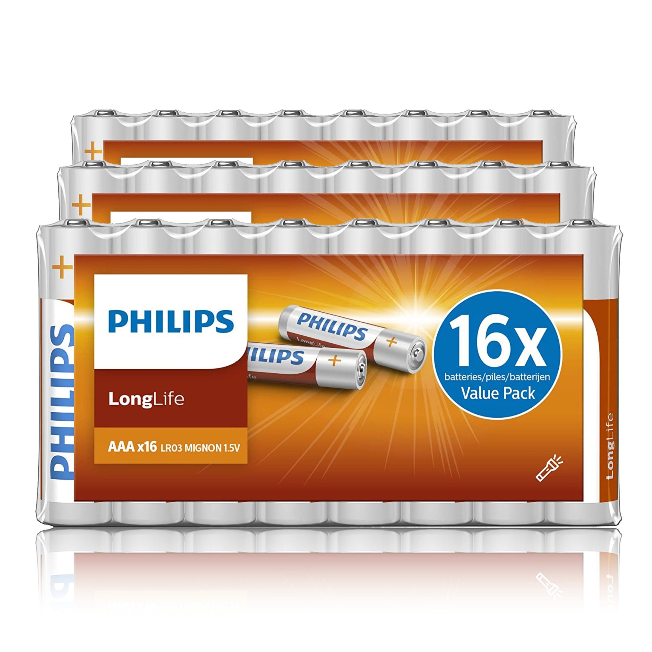 Philips Philips AAA Batterien, 48 Stück Batterie