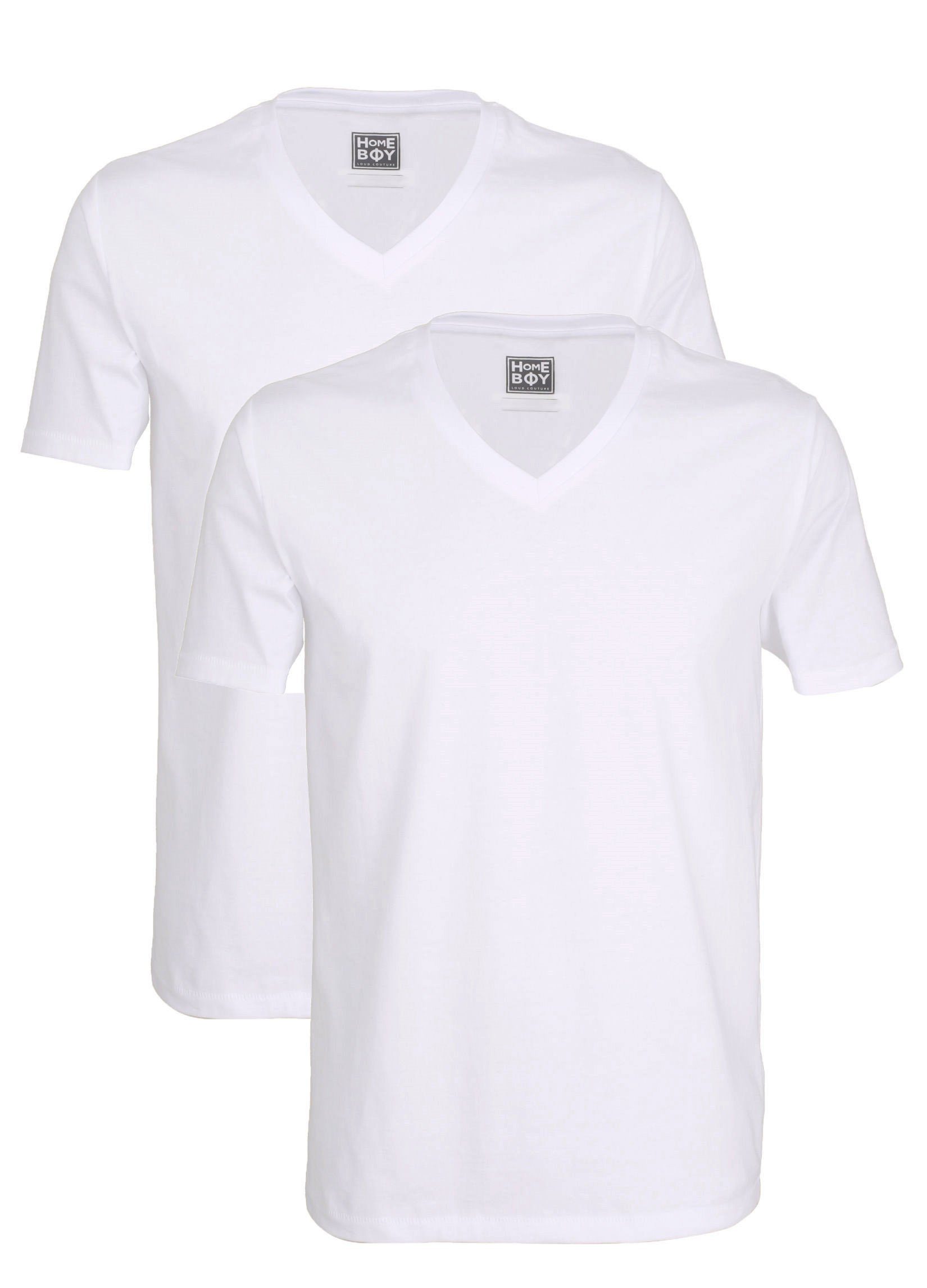 Home Boy Unterhemd (2-St) Doppelpack V-Ausschnitt weiß