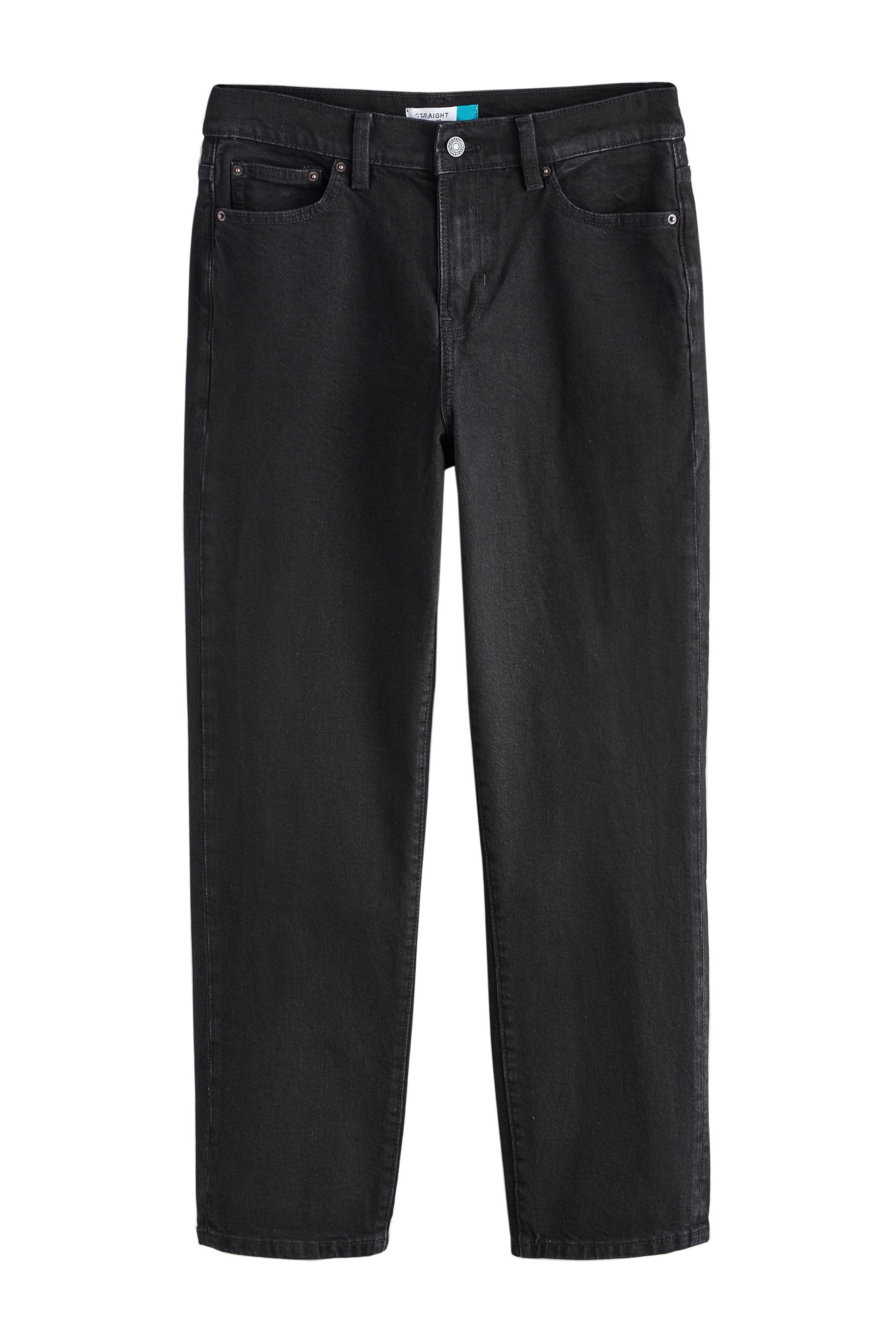 Next Gerade Jeans Straight Fit Jeans mit mittelhohem Bund, Kurzgröße (1-tlg)