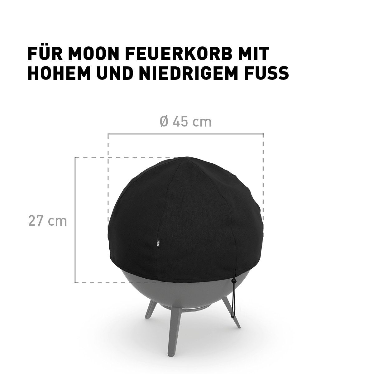 höfats Grillabdeckhaube MOON 45, passgenaue, wetterfeste, UV-beständige Schutzhülle