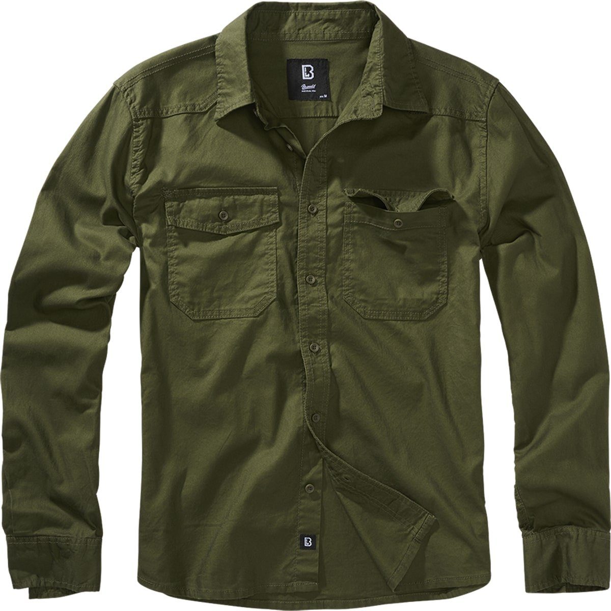 Brandit Outdoorhemd Brandit Check Shirt Oliv Herren Langarm