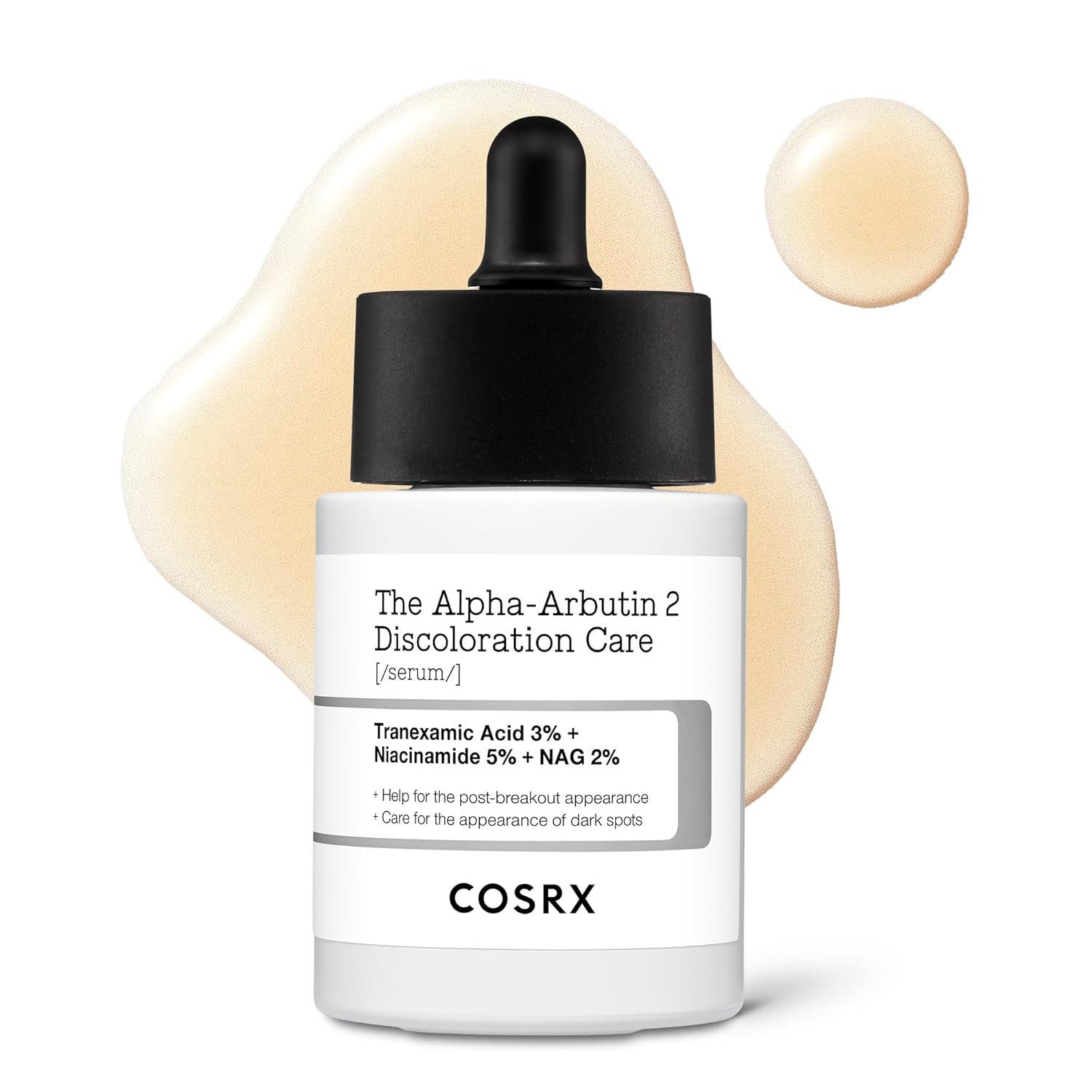 Cosrx Gesichtsserum The Alpha-Arbutin 2 Discoloration Care Serum 50 ml – K-Beauty Gesichtsserum mit 2 % Alpha-Arbutin, 3 % Tranexamsäure & 5 % Niacinamid, mildert Pigmentflecken, verfeinert Teint, leichte Gel-Textur