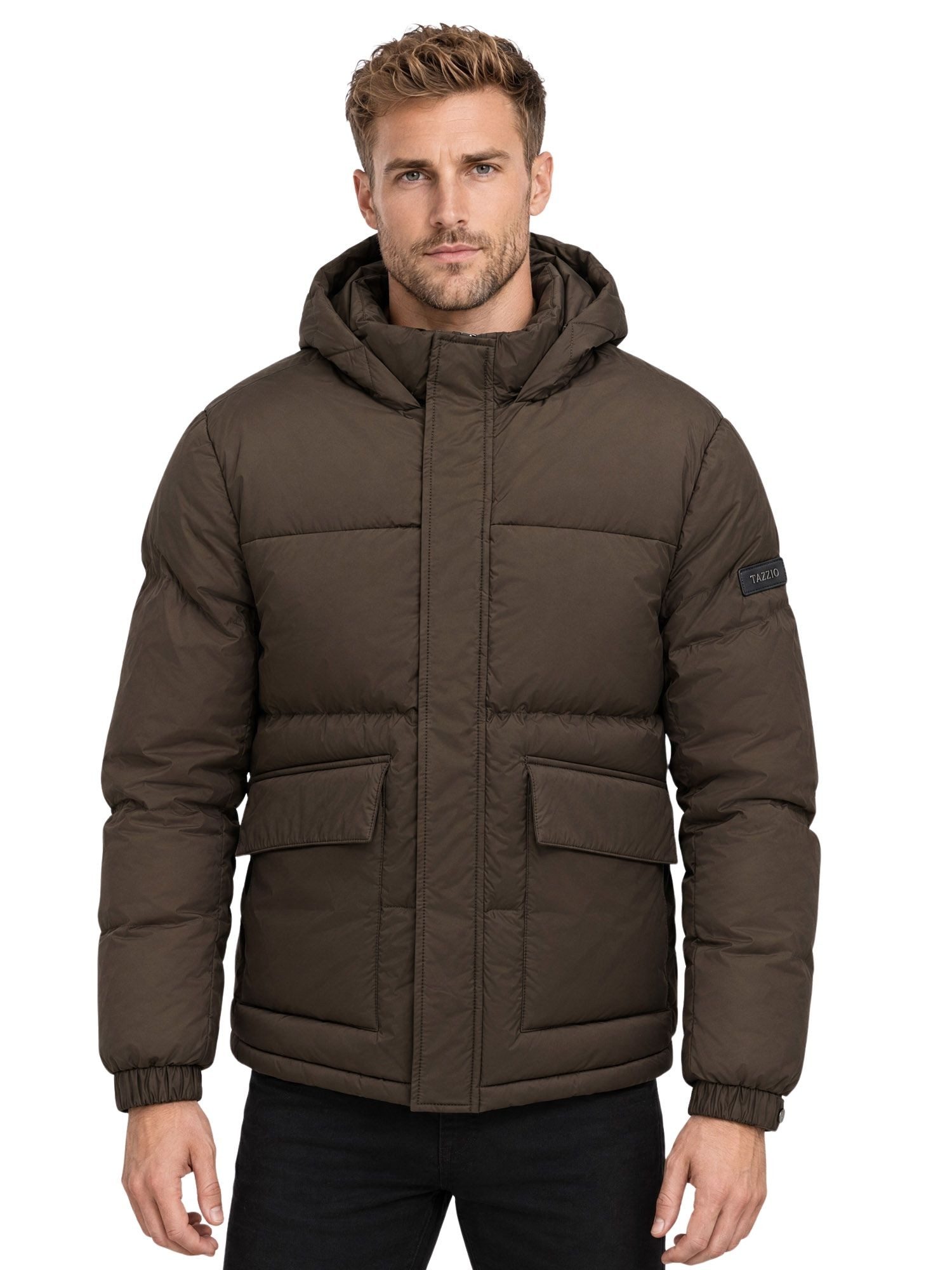 Tazzio Winterjacke A815 Gefütterte Steppjacke mit Kapuze, Pattentaschen und Innentasche