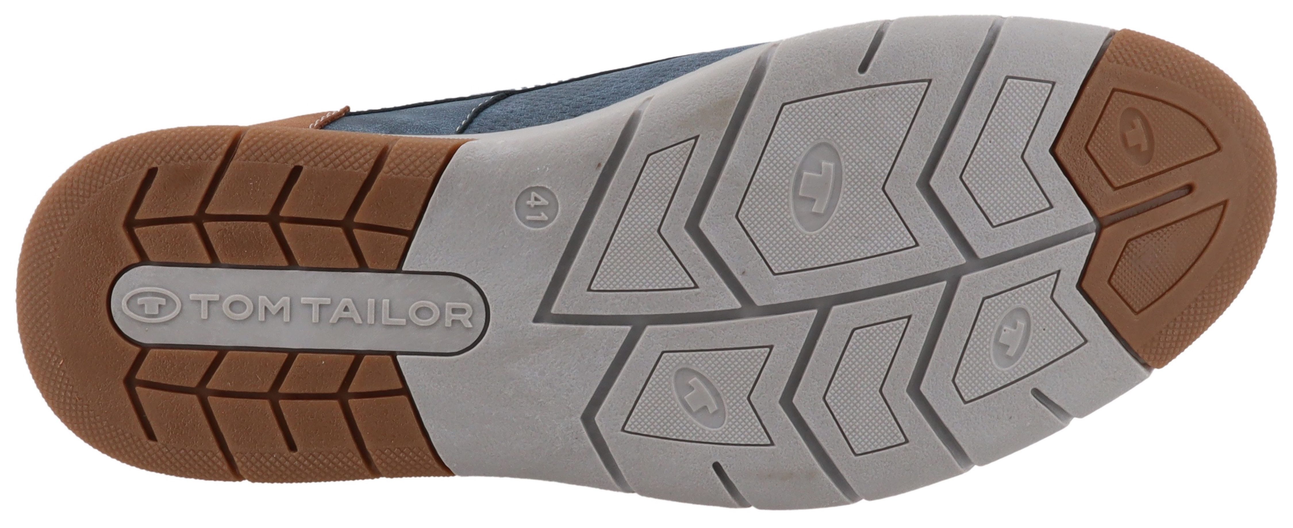 TOM TAILOR Dylan Sneaker Freizeitschuh, Halbschuh, Schnürschuh mit Kontrastbesatz an der Ferse