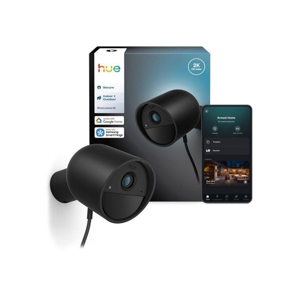 Philips Hue Überwachungskamera 04502700 Secure Kamera 2K kabelgebunden schwarz Kameraüberwachung