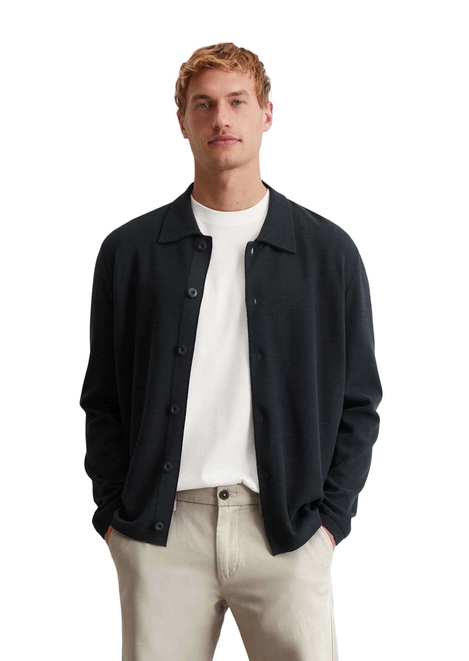 Marc O'Polo Cardigan mit feiner Piqué-Struktur