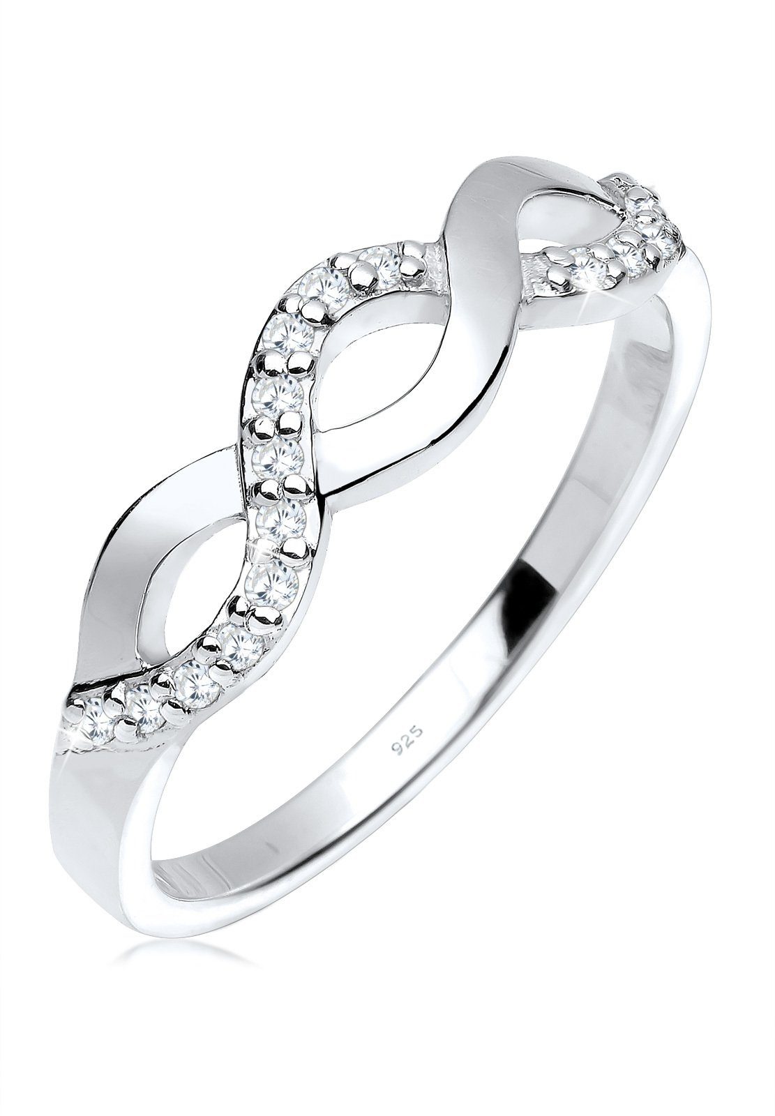 Elli Fingerring Elli Ring Knoten Wellen Infinity Zirkonia 925 Silber, Infin günstig online kaufen