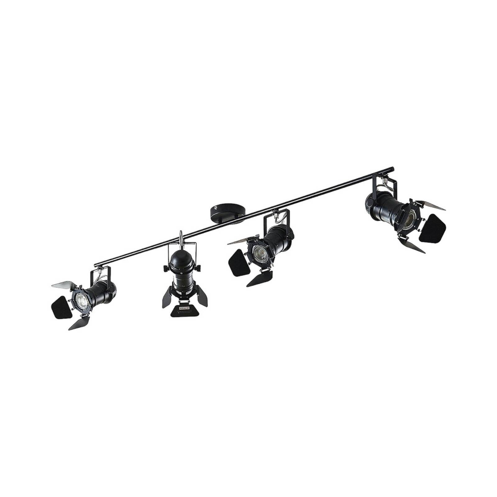 Lindby Deckenstrahler Tilen, Metall, Schwarz IP20, 4 x 35 W