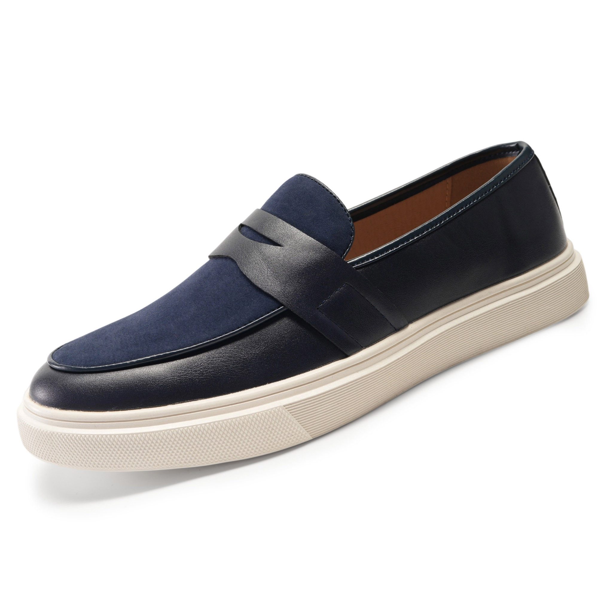 Allthemen Loafer mit Kontrastfarbe Slipper dicker Sohle Schlupfschuh günstig online kaufen