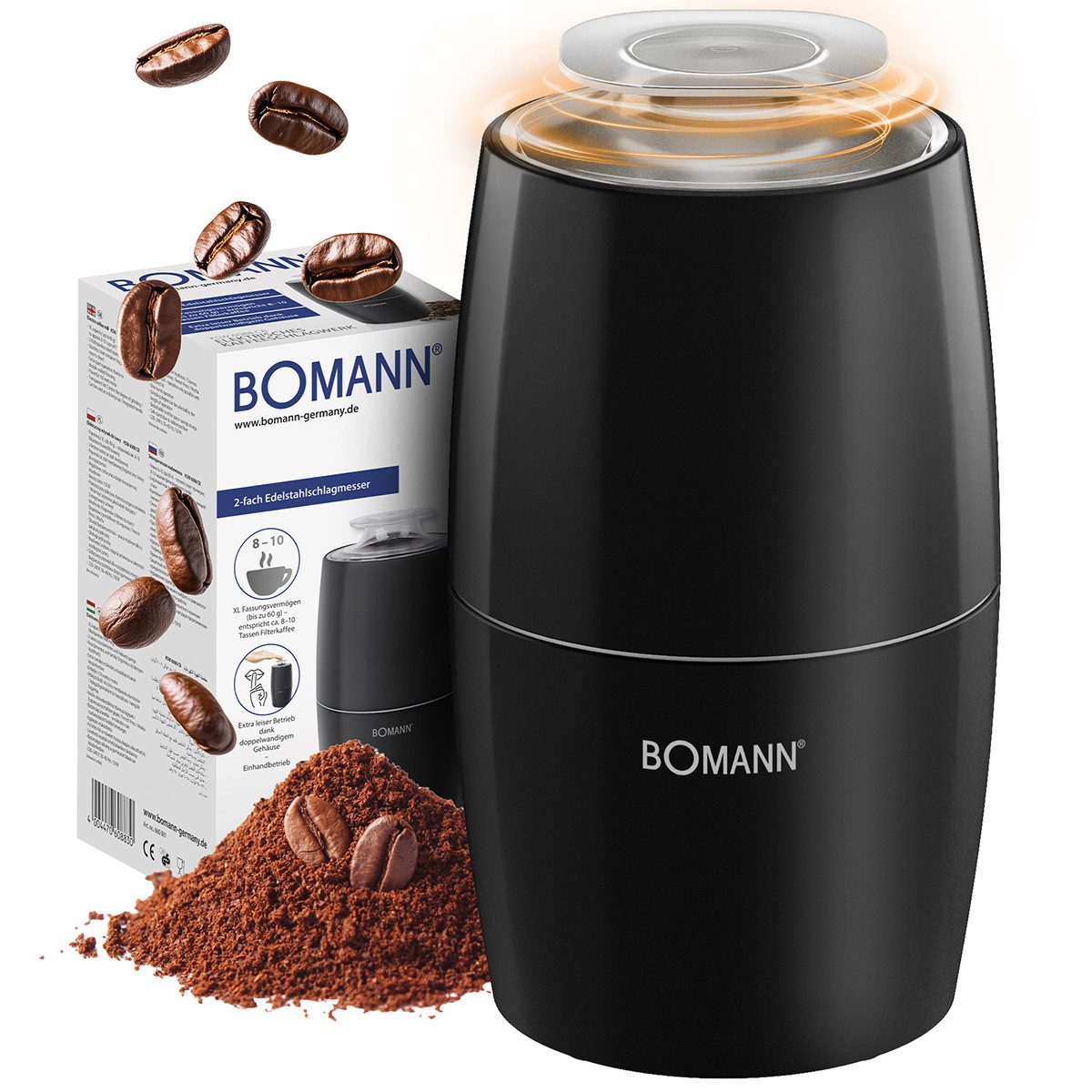 BOMANN Kaffeemühle KSW 6088 CB, Kaffeemühle elektrisch, für 60g Kaffeebohnen