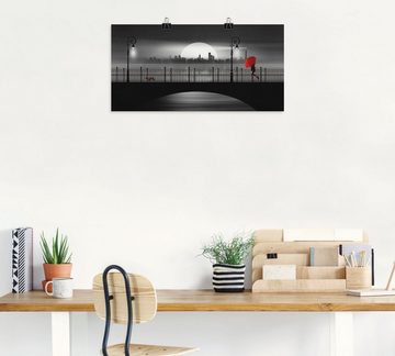 Artland Wandbild Die Brücke im Regen, Brücken (1 St), als Leinwandbild, Poster in verschied. Größen