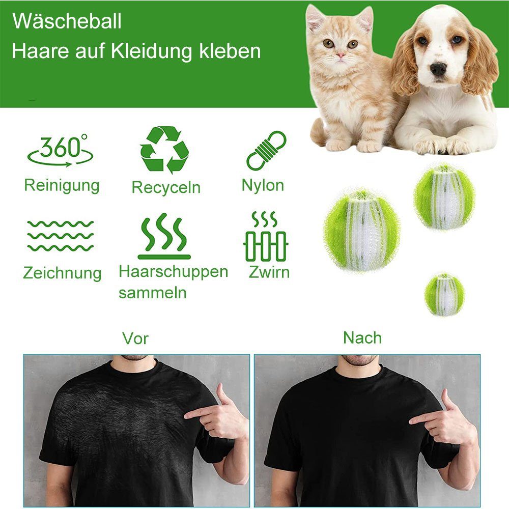 Wäschekugel Tierhaarentferner NUODWELL 16 Stücke Waschmaschine , Tierhaarentferner Senfgrün-Weiß