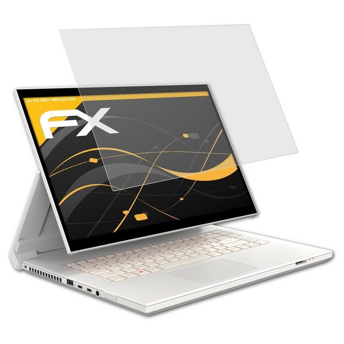 atFoliX Schutzfolie für Acer ConceptD 7 Ezel (2 Folien) Entspiegelnd und stoßdämpfend