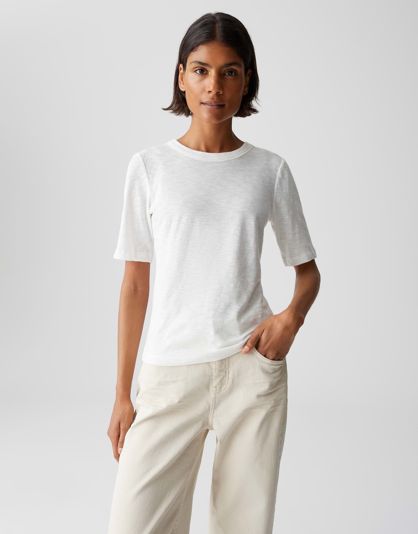 OPUS Kurzarmshirt SIMOKU aus BCI Baumwolle figurbetonter Schnitt, elastisch günstig online kaufen