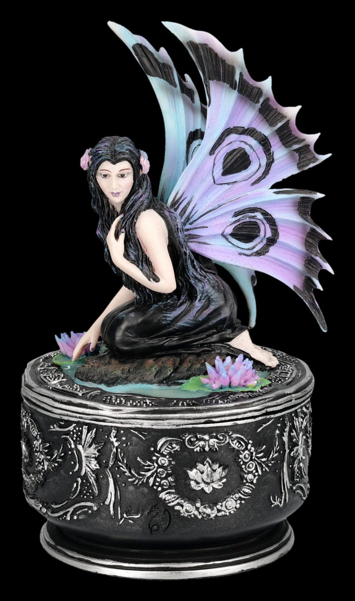 Figuren Shop GmbH Dekoobjekt Anne Stokes Elfen Figur – Naiad Schatulle Fantasy Deko Box 19,5 cm