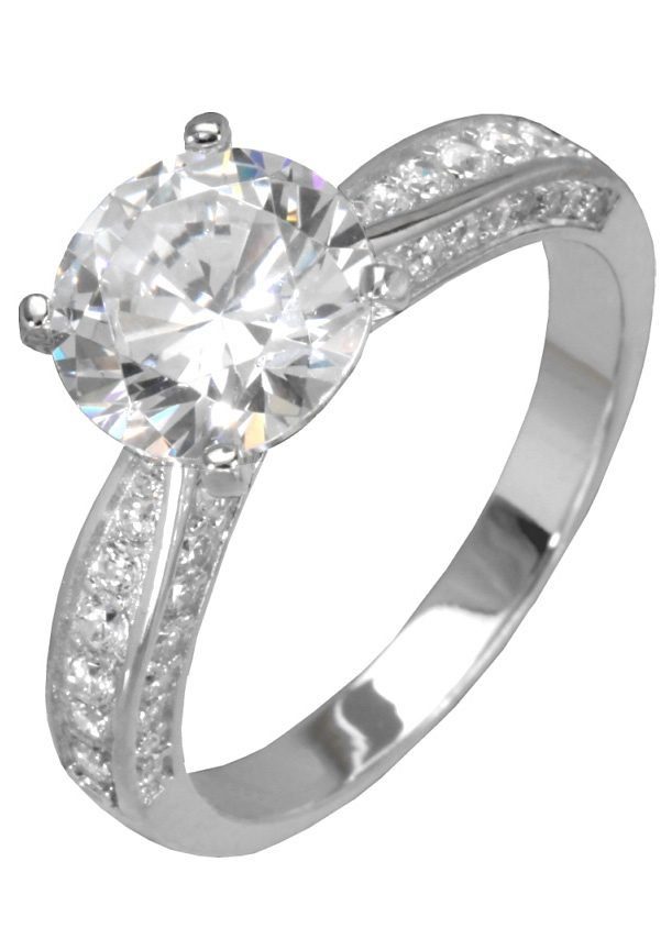 Firetti Fingerring Schmuck Geschenk Silber 925 Silberring Verlobung Solitär, mit Zirkonia (synth)