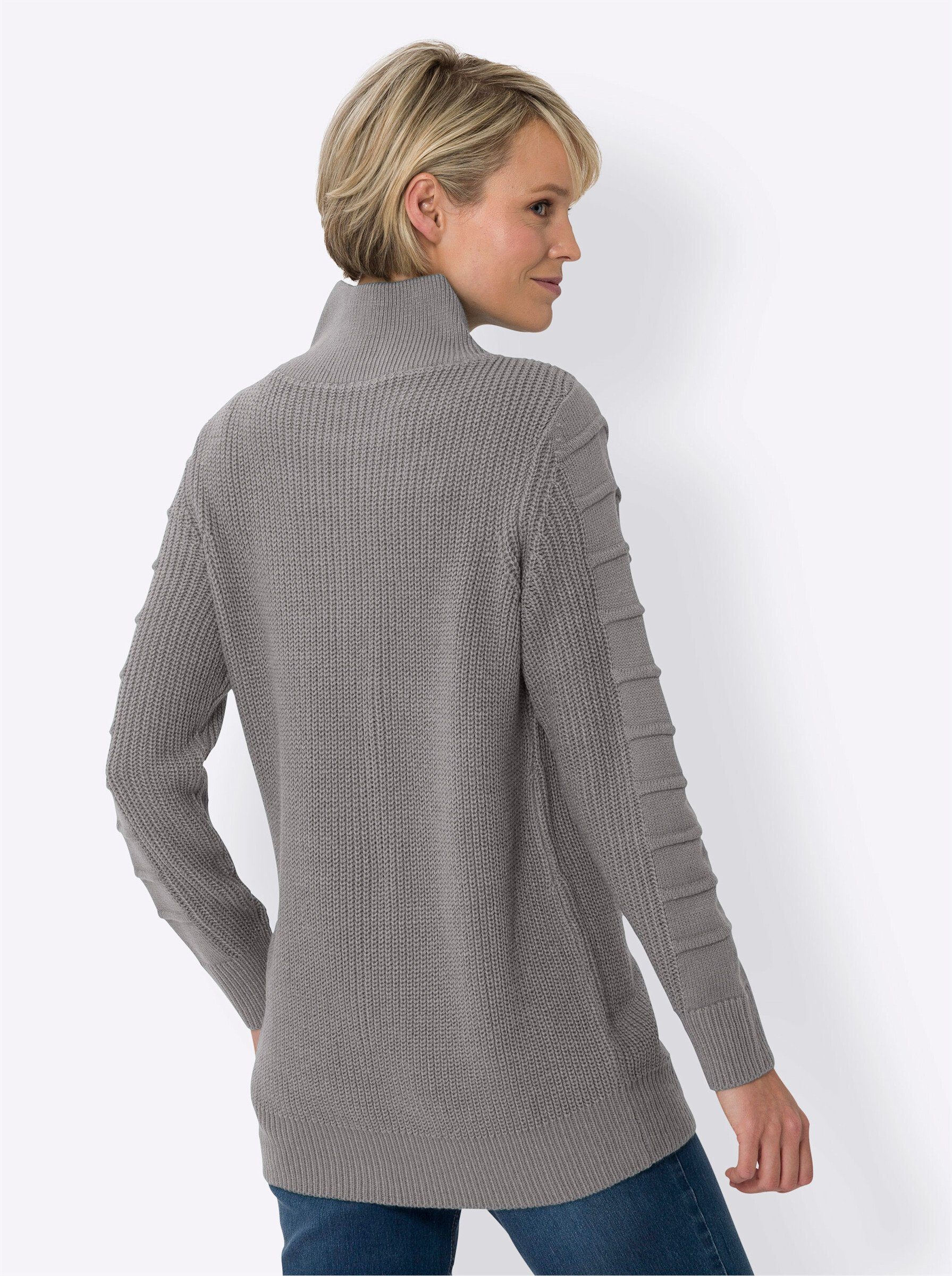 an! steingrau Strickpullover Sieh