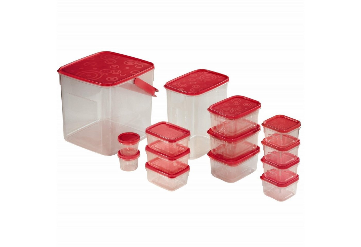 Xavax Frischhaltedose 18er Set Vorrats-Dosen Frischhalte-Dosen, Kunststoff, (18-tlg), Pack mit Deckel als Gefrierdose Spülmaschinengeeignet Lebensmittelecht