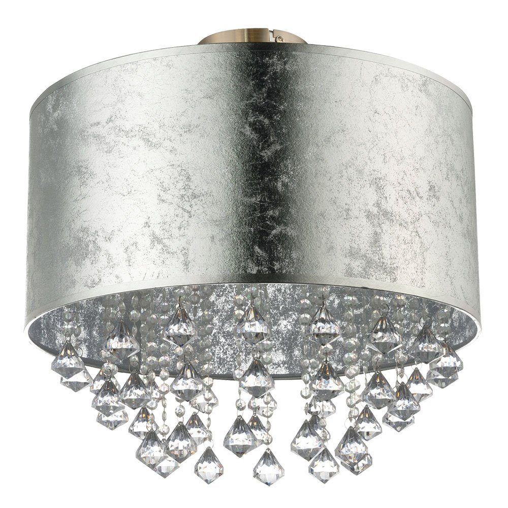 Leuchtmittel Silber Kristall Deckenleuchte Esszimmer LED Warmweiß, Deckenleuchte, inklusive, gold etc-shop Deckenlampe LED