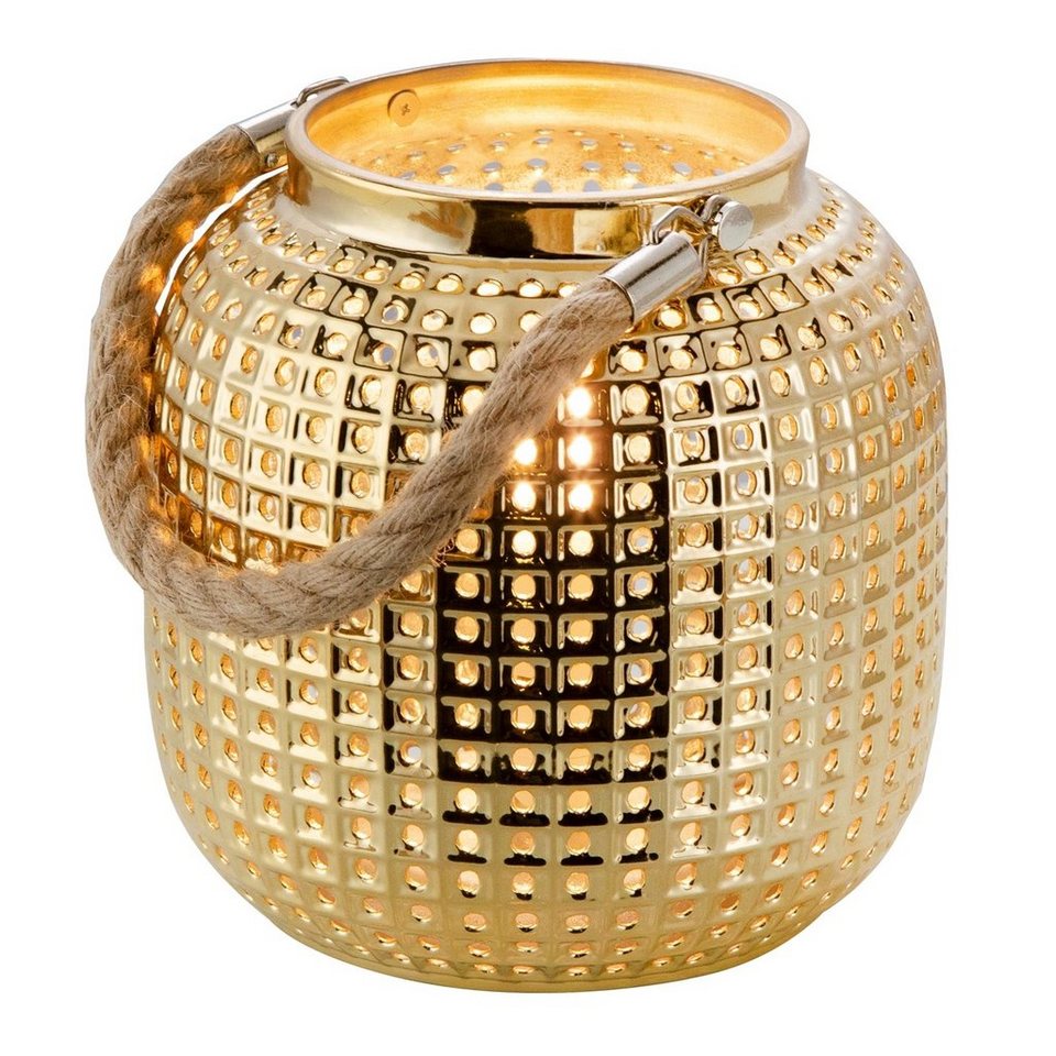 Nino Leuchten Tischleuchte Tischlampe Gold BOLA, ohne Leuchtmittel,  Dekolampe, Perfekte Dekoration für Fensterbank und Tisch