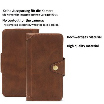 K-S-Trade Handyhülle für Apple iPhone 14 Pro Max, Handyhülle + Kopfhörer Schutz Hülle Walletcase Bookstyle Tasche