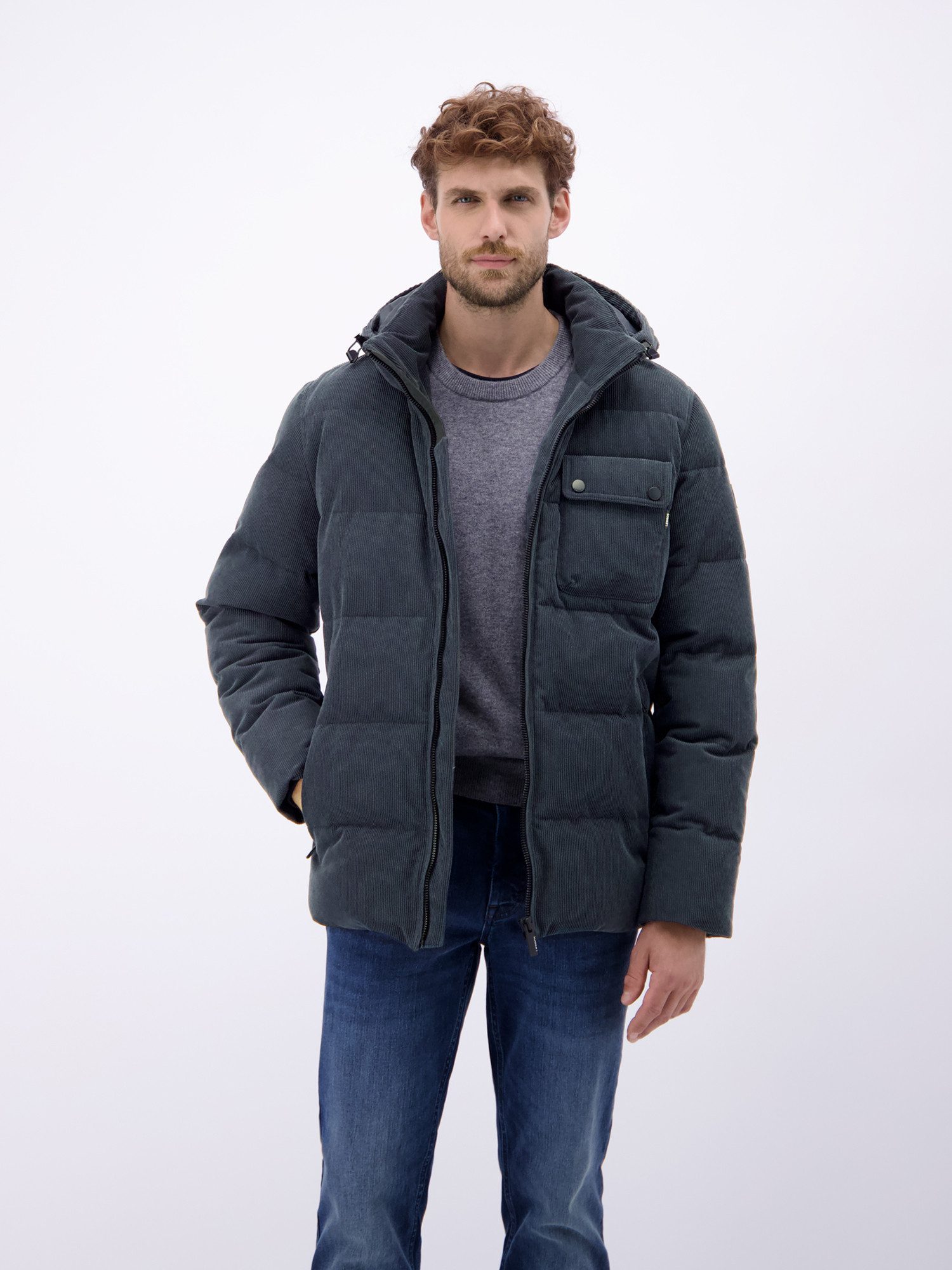 LERROS Winterjacke LERROS Herren Steppjacke in funktionaler Cord-Optik Wass günstig online kaufen