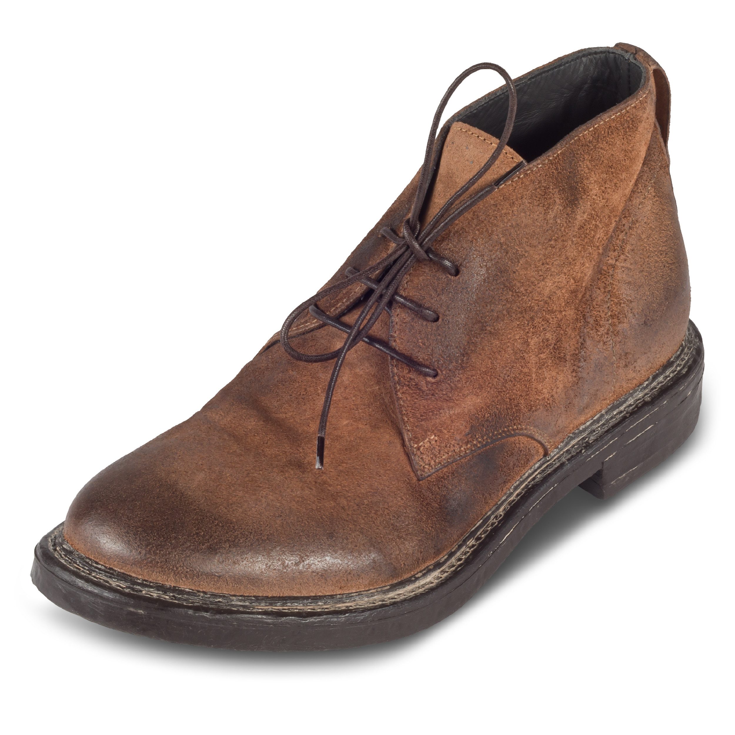 MOMA Herren Schnürstiefel / Chukka-Boots braun, Rauleder gefettet Сапоги Handgefertigt in Italien