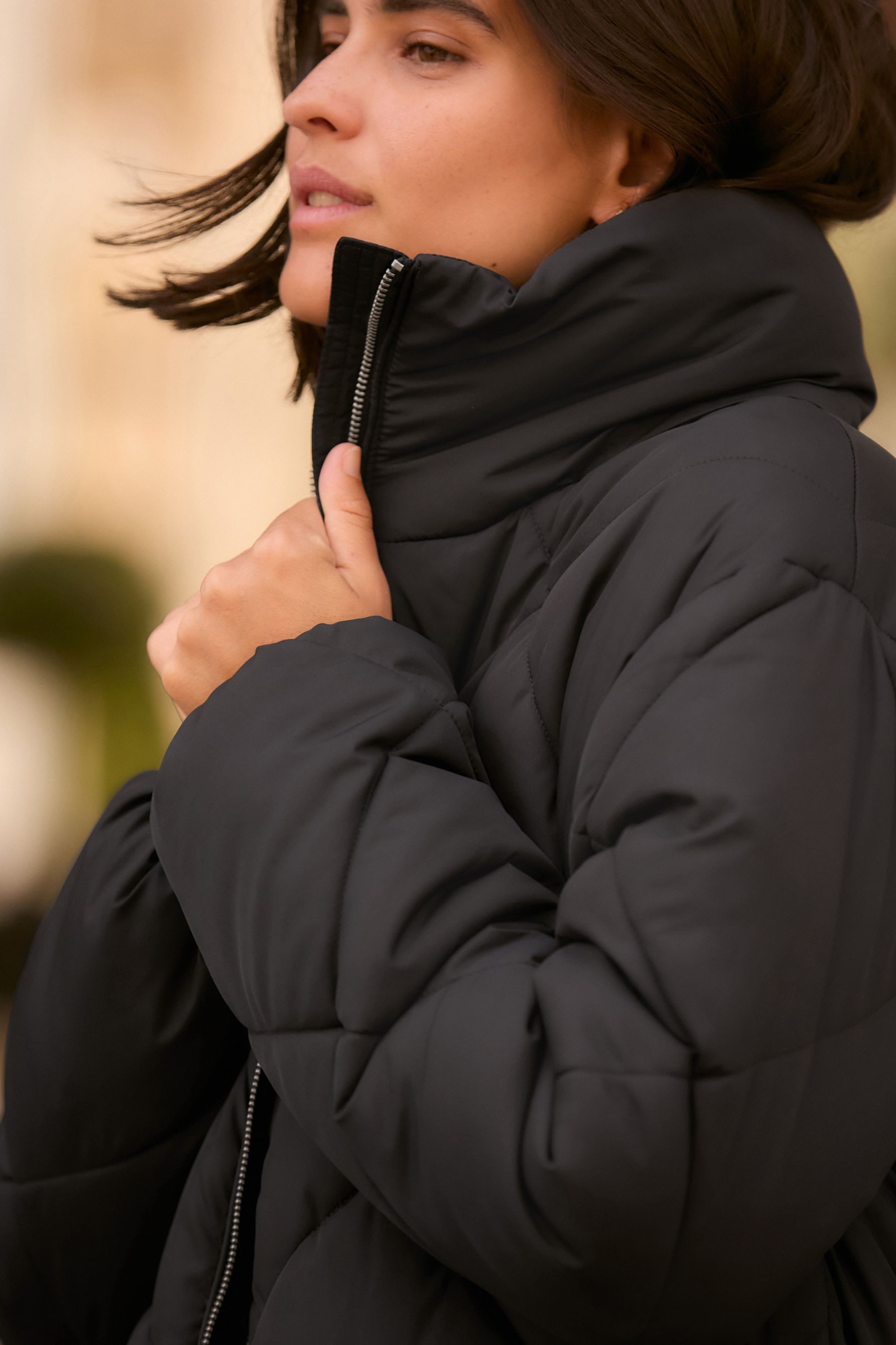 Next Steppmantel Lange spritzwasserabweisende Steppjacke (1-tlg)