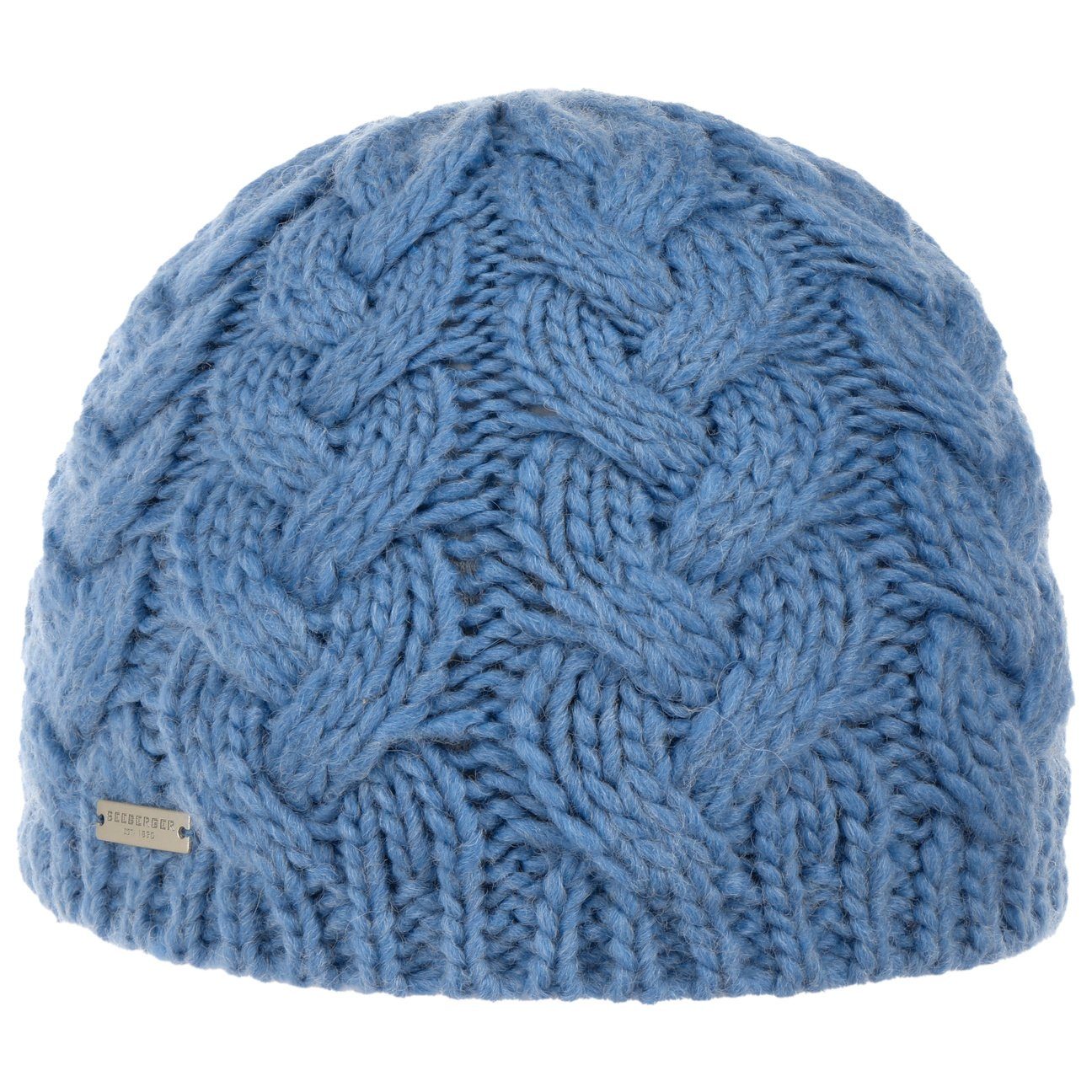 Futter Beanie mit (1-St) Seeberger Beanie hellblau