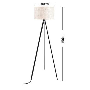 Daskoo LED Stehlampe Tripod Standleuchte Leselampe, inklusive Leuchtmittel, H156cm/Ø30cm, LED wechselbar, Warmweiß, 3000K, Standleuchte