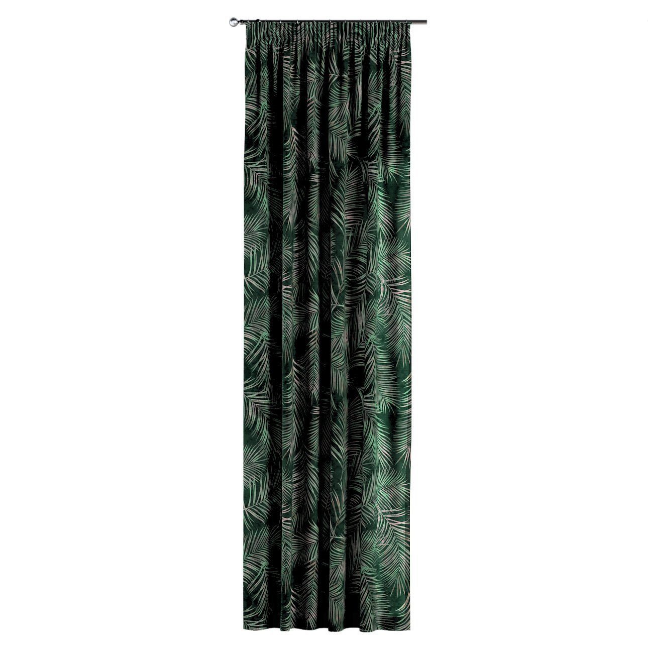 Vorhang waldgrün mit Dekoria 130x100 Velvet, Vorhang Kräuselband cm,
