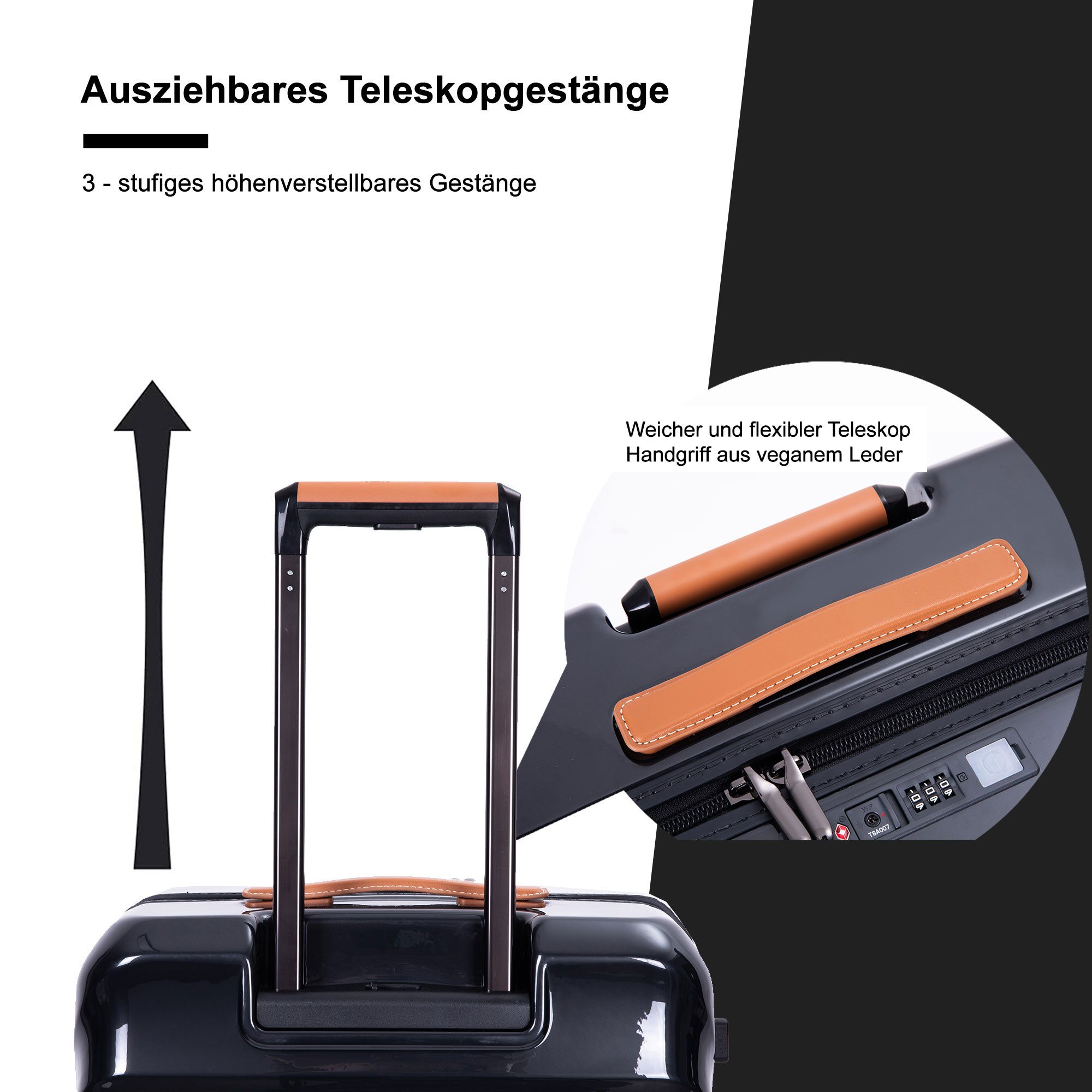 Travelhouse Hartschalen-Trolley capri, 4 Rollen, PC Hartschale, USB + USB C Anschluss, Rollenbremse