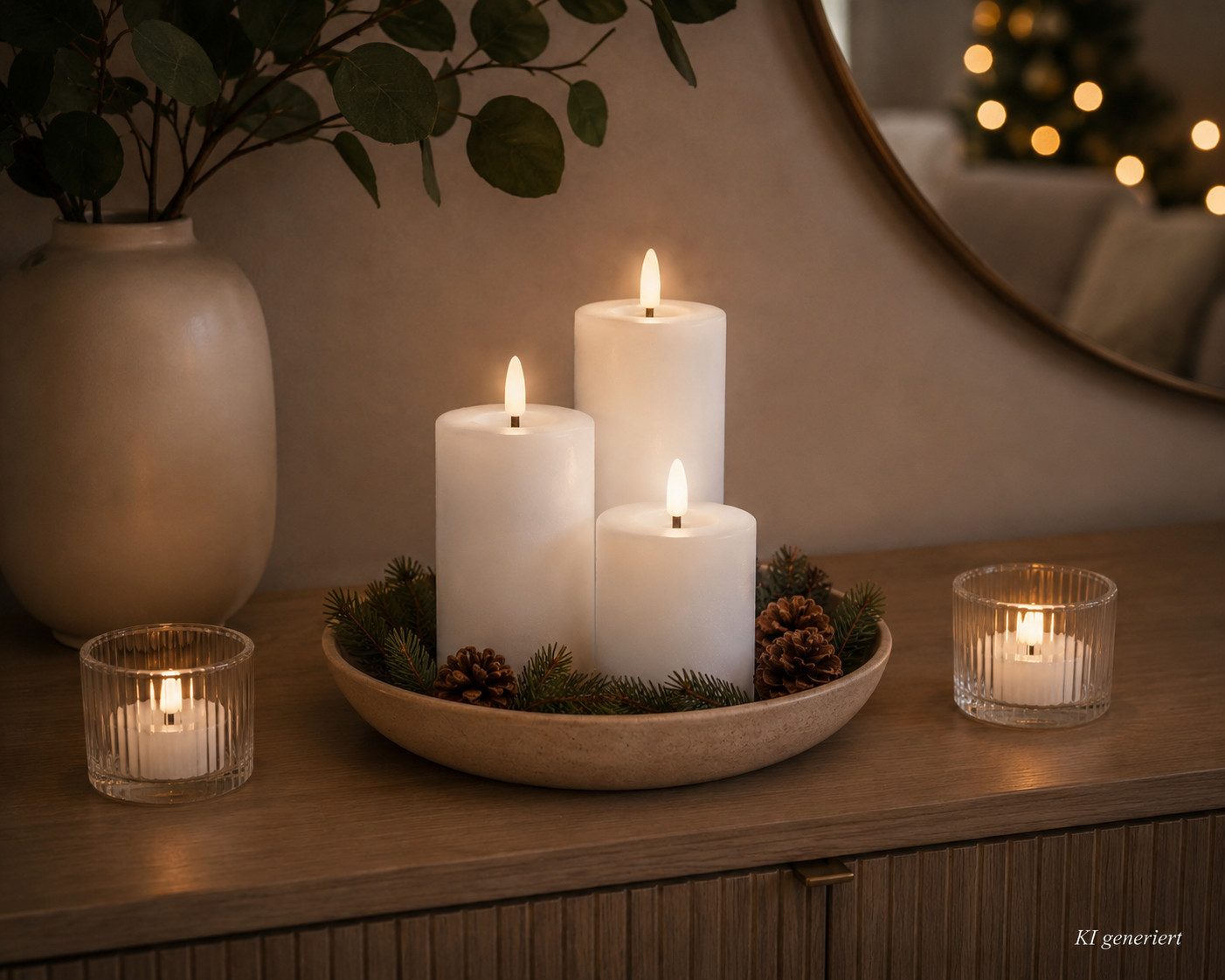 Lumineo LED-Christbaumkerzen Lumineo LED Wachskerzen 7er-Set Weiß, batteriebetrieben, 6h-Timer, Indoor, Flacker-Effekt, 2x AAA Batterien, mit Fernbedienung