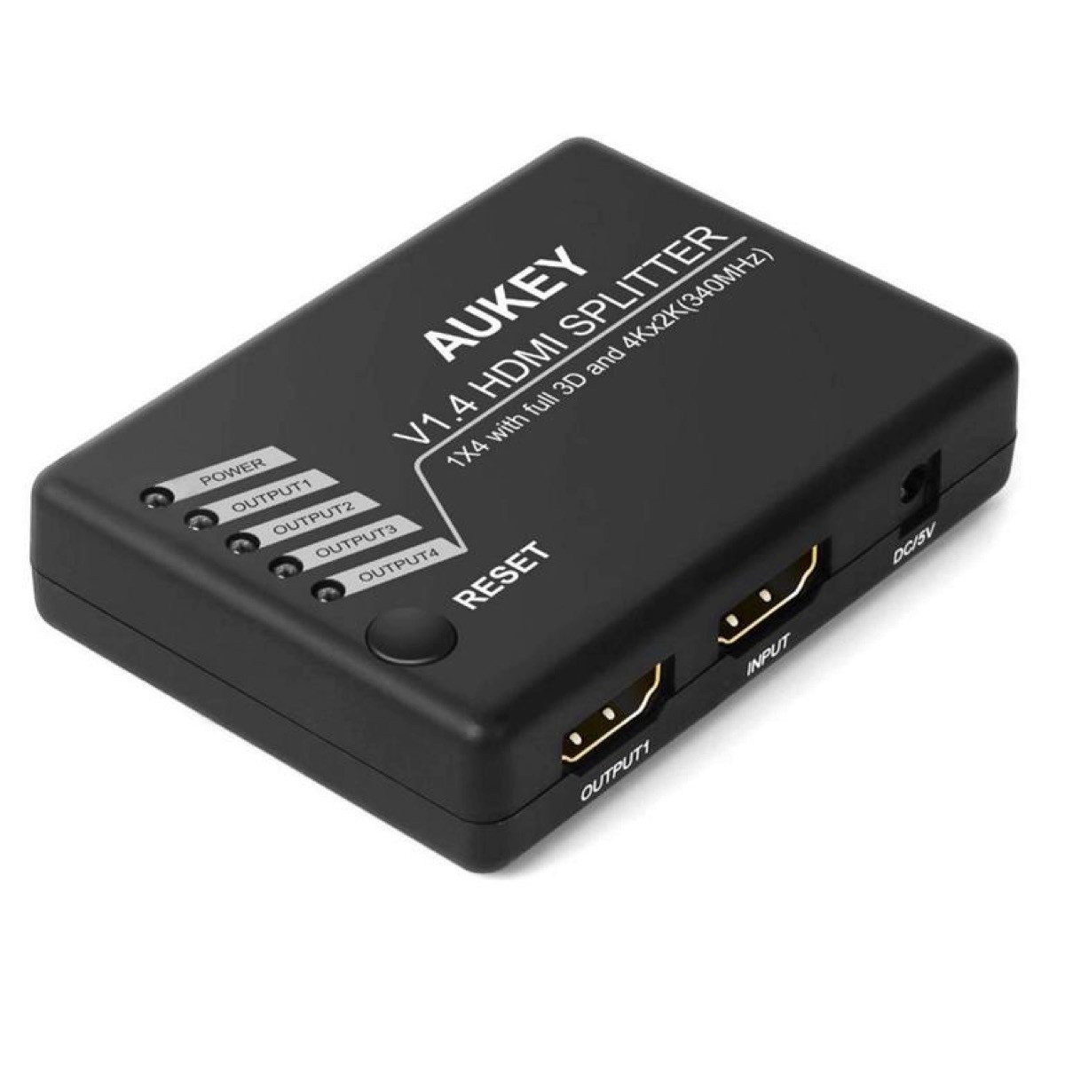 AUKEY HDMI-Splitter HA-H02, HDMI 1 In 4 Out Verteiler Umschalter Adapter 4K 2K 1080P 3D