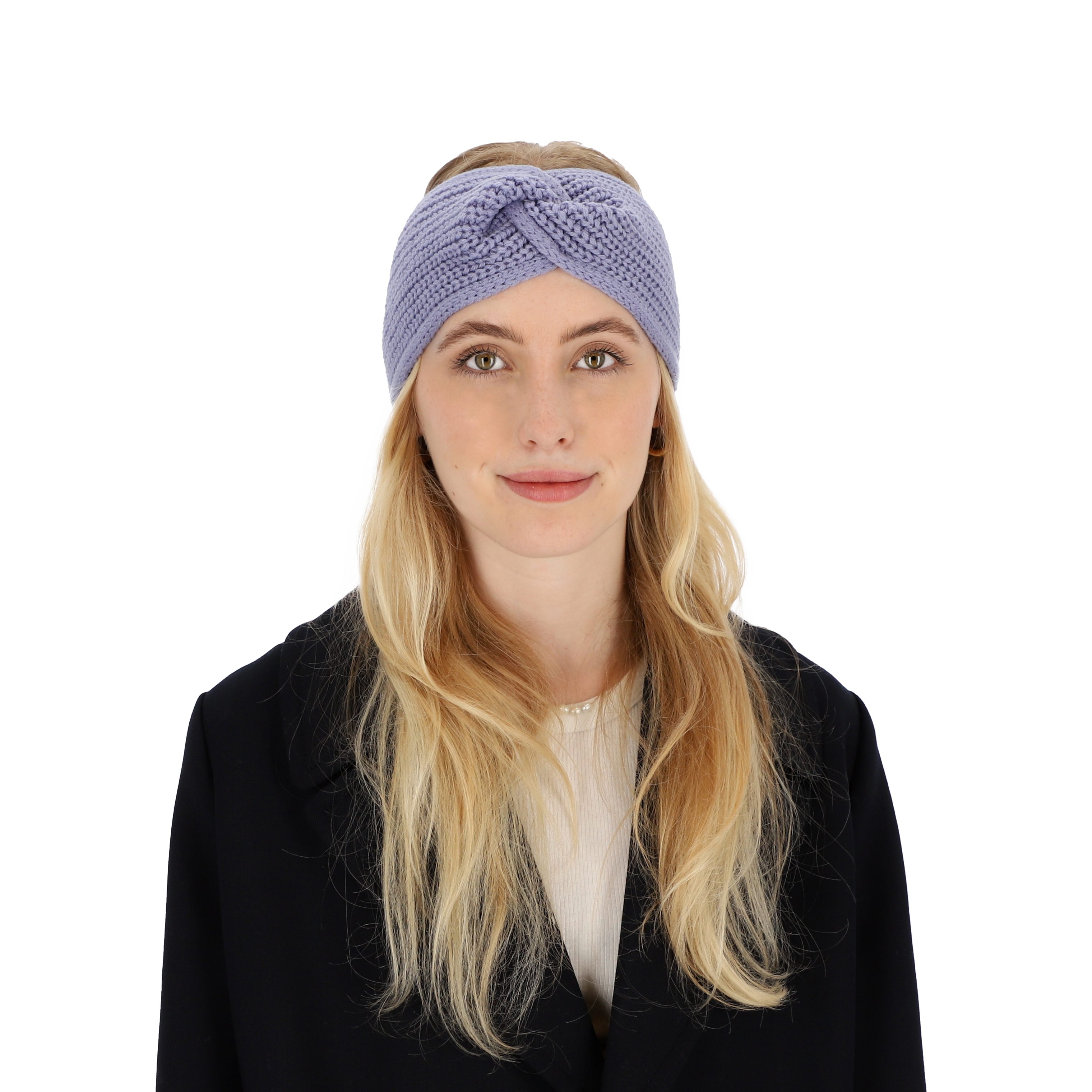 halsüberkopf Accessoires Stirnband Strick-Stirnband mit Rippe mit optischen Knoten