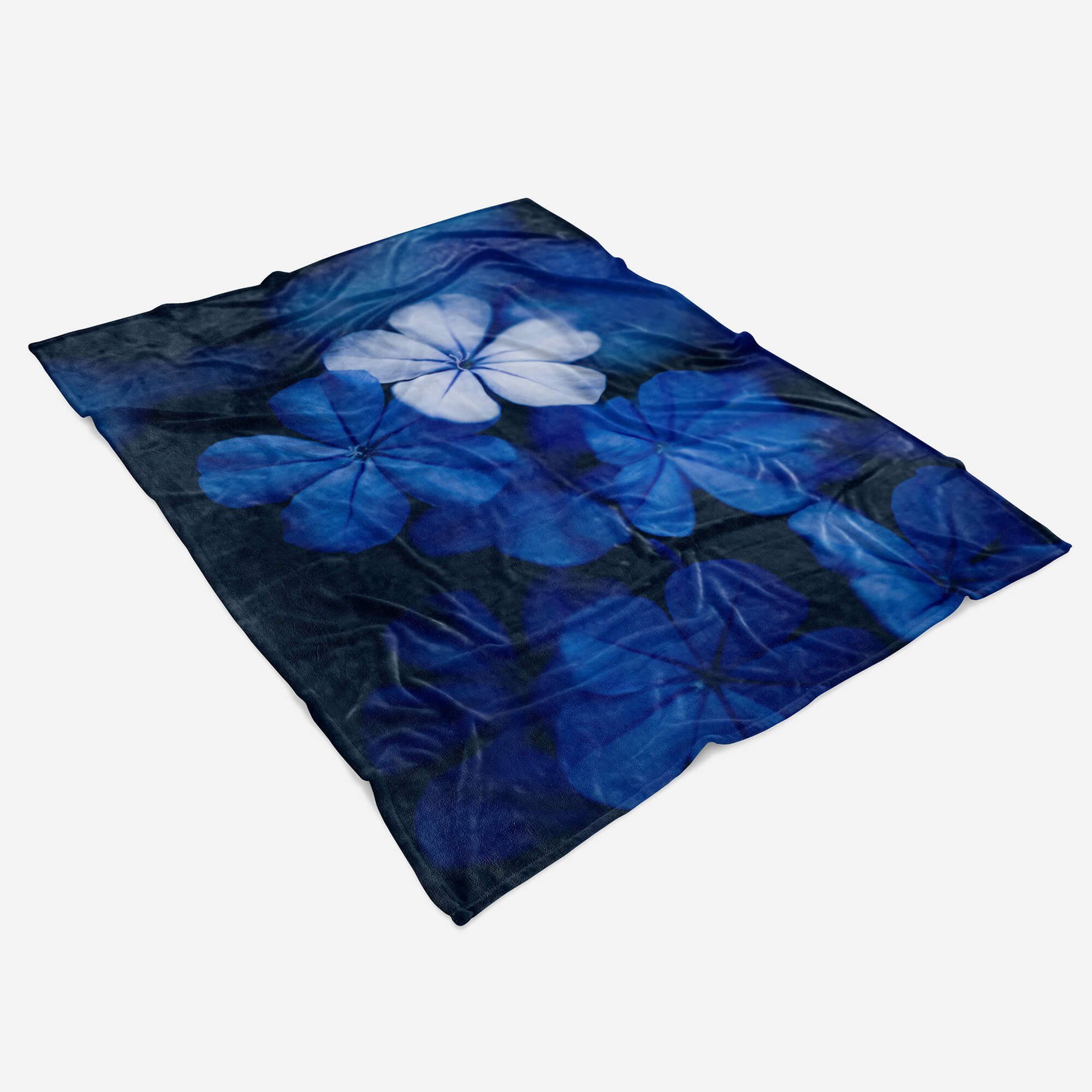 Kuscheldecke Strandhandtuch Handtuch Blaue Saunatuch Handtücher (1-St), Sinus Blumen Baumwolle-Polyester-Mix Handtuch mit Fotomotiv Blüte, Art