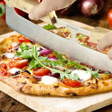 WESTMARK Pizzaschneider Pro, Wiegemesser, Edelstahl mit Holzgriff