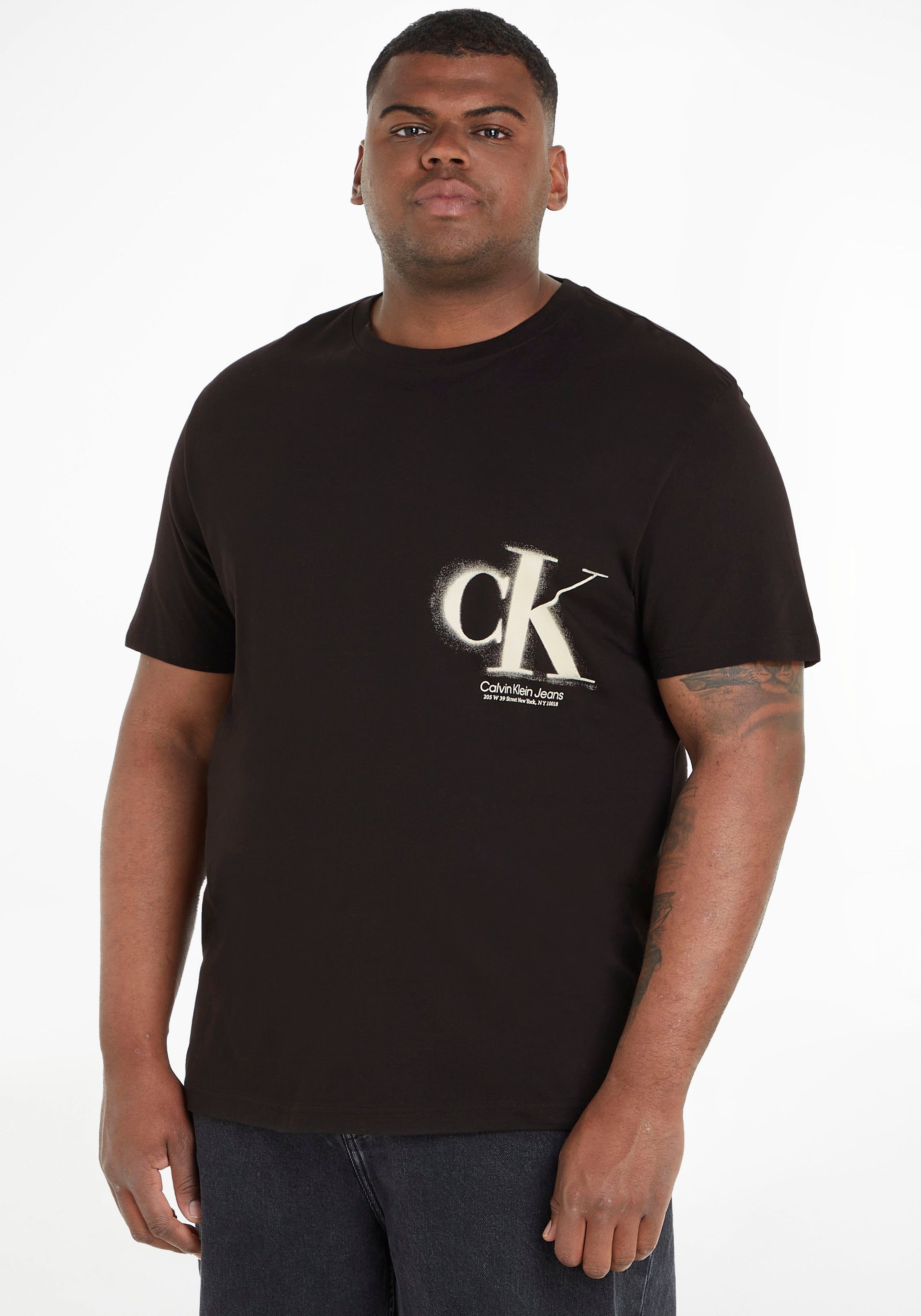 Calvin Klein Jeans Plus T-Shirt mit Rundhalsauschnitt schwarz